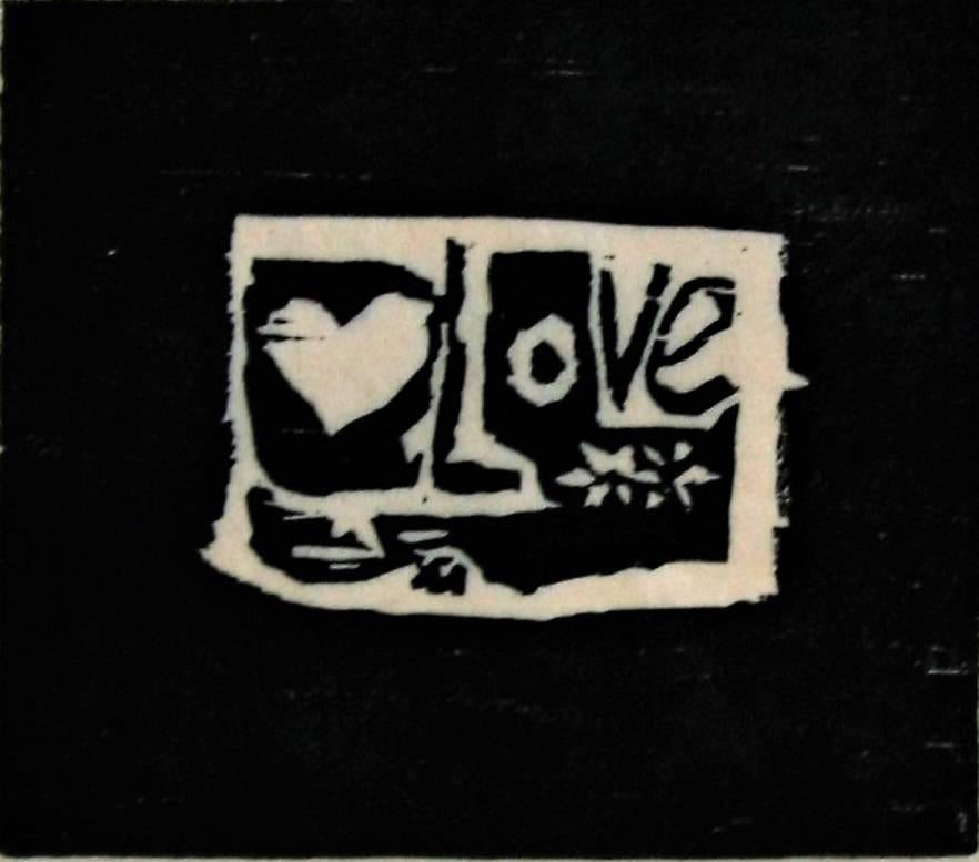 Jane Martin VonBosse Abstract Print - Love (black background).