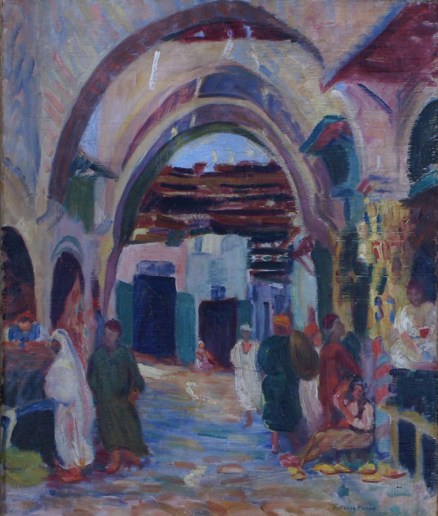 { Marokkanischer Souk} Markt aus Marokko – Painting von Hortense T. Ferne