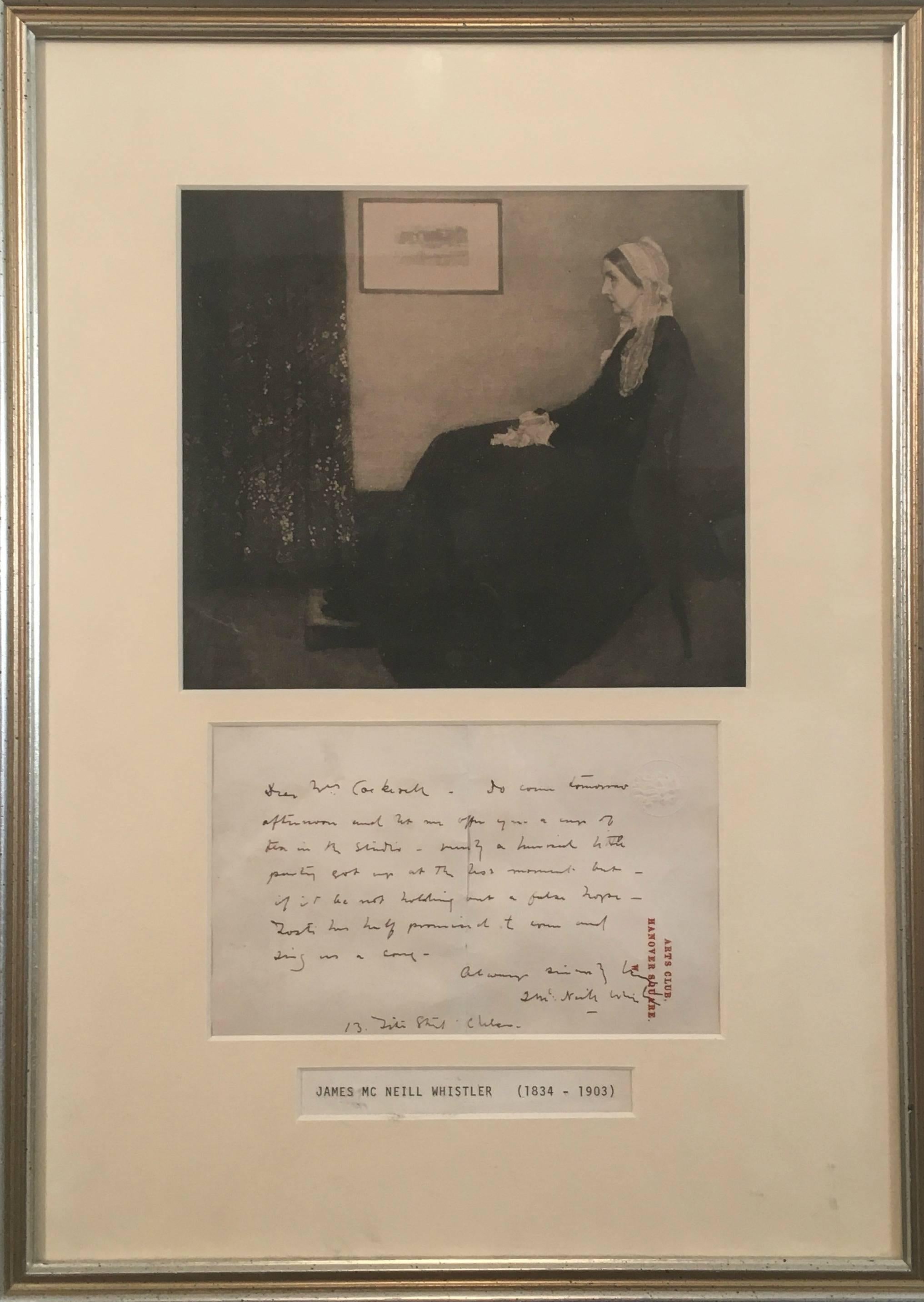 Signed Correspondence  - Art by James Abbott McNeill Whistler