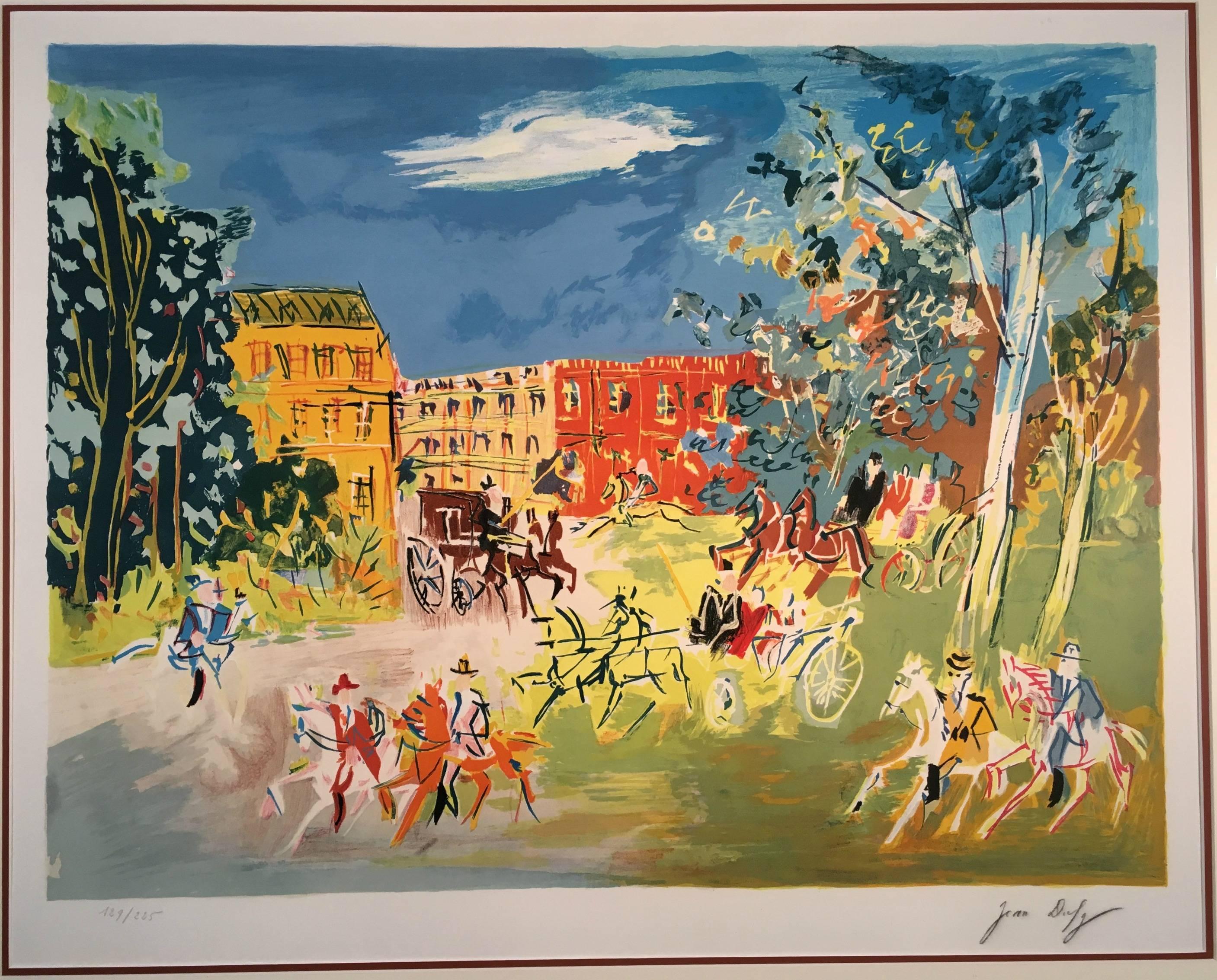 At The Park - Modern Print by Jean Dufy
