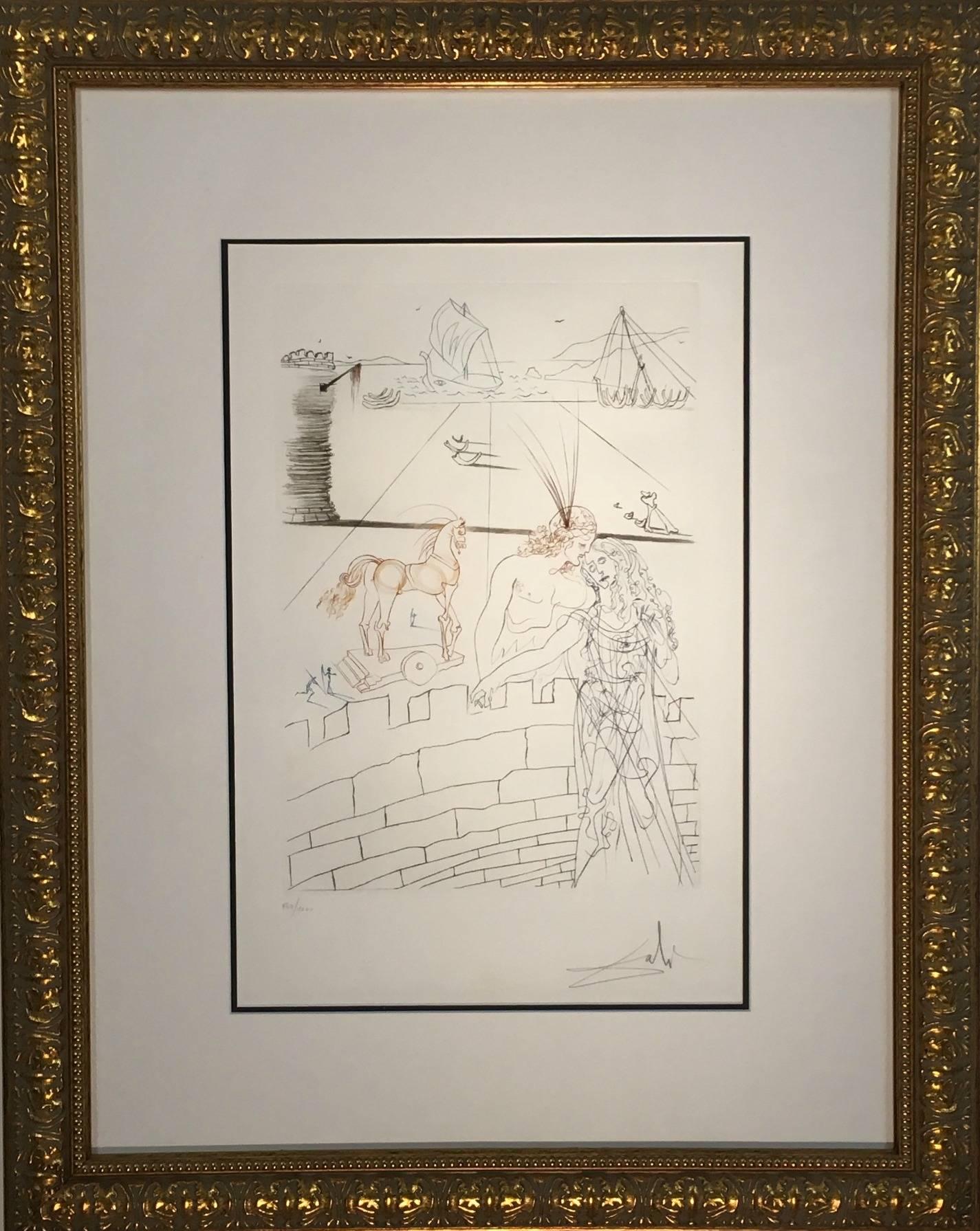 "Helen of Troy and Paris" - Print by Salvador Dalí