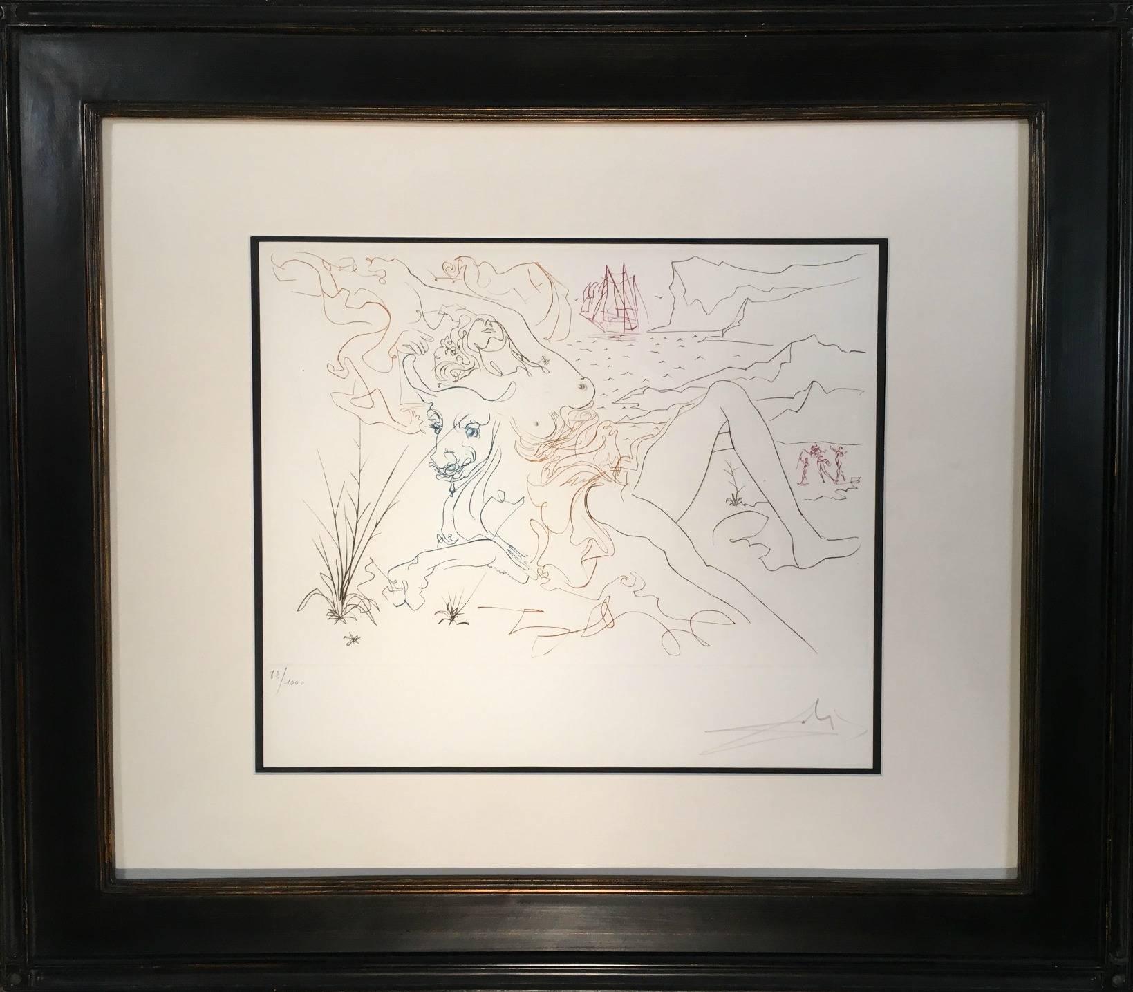 "Europa and The Bull" - Print by Salvador Dalí