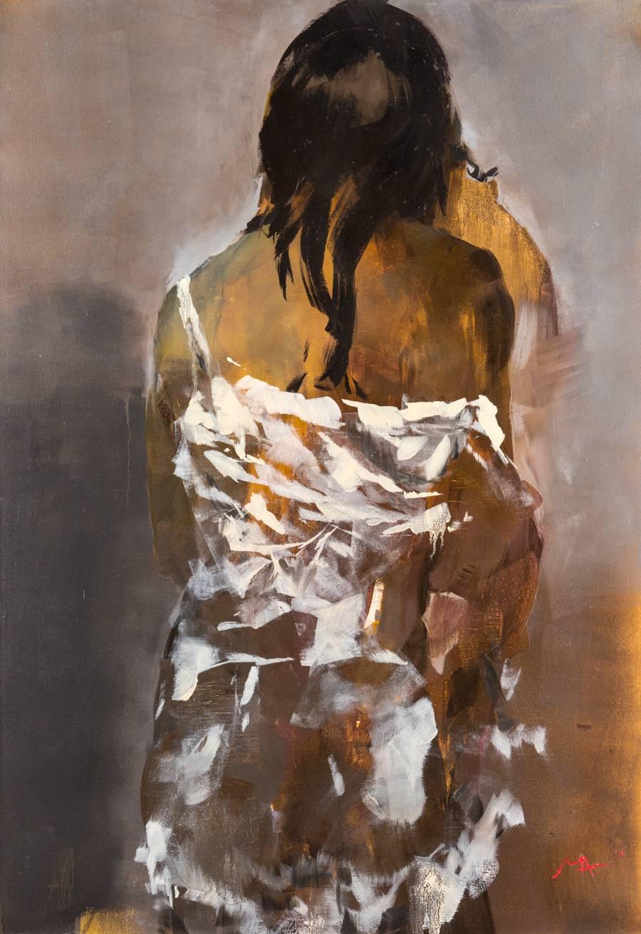 Alina Maksimenko Figurative Painting - In The Shade