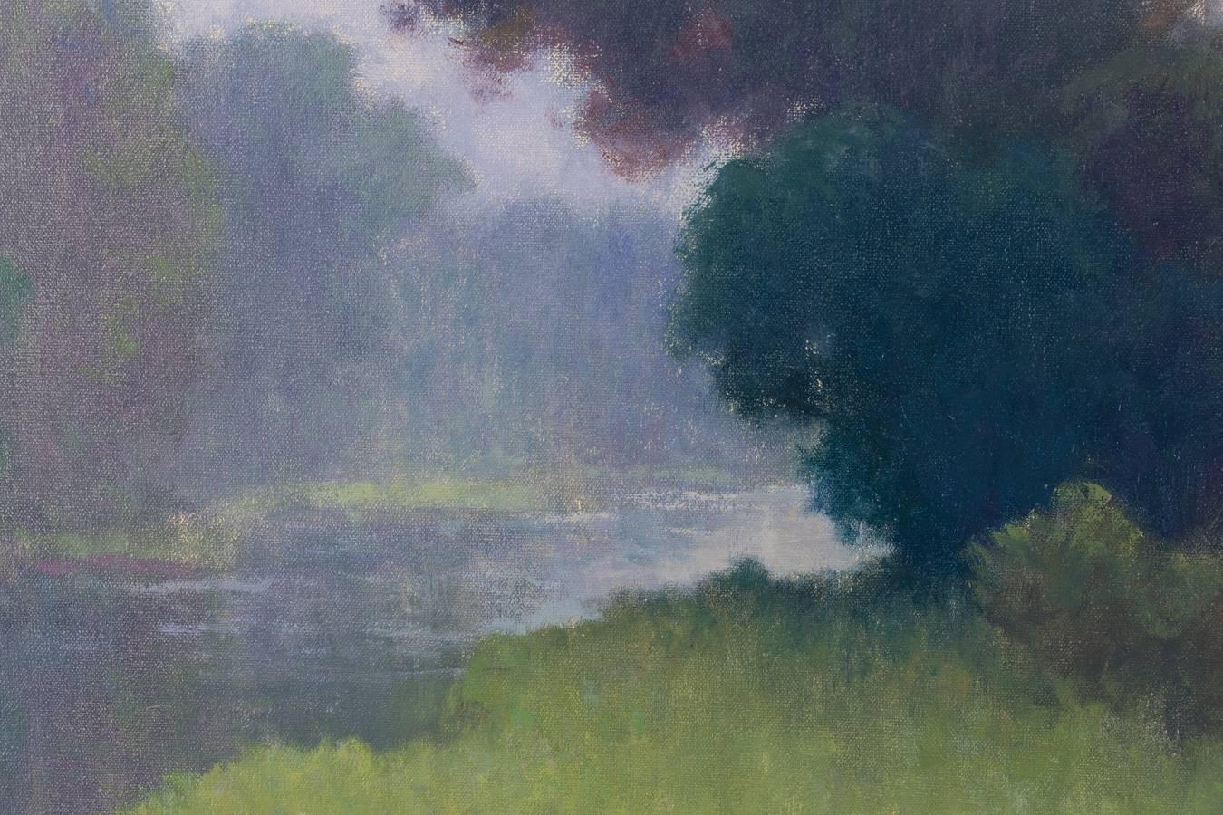 Whisper of Light  - Gray Landscape Painting by John Sills