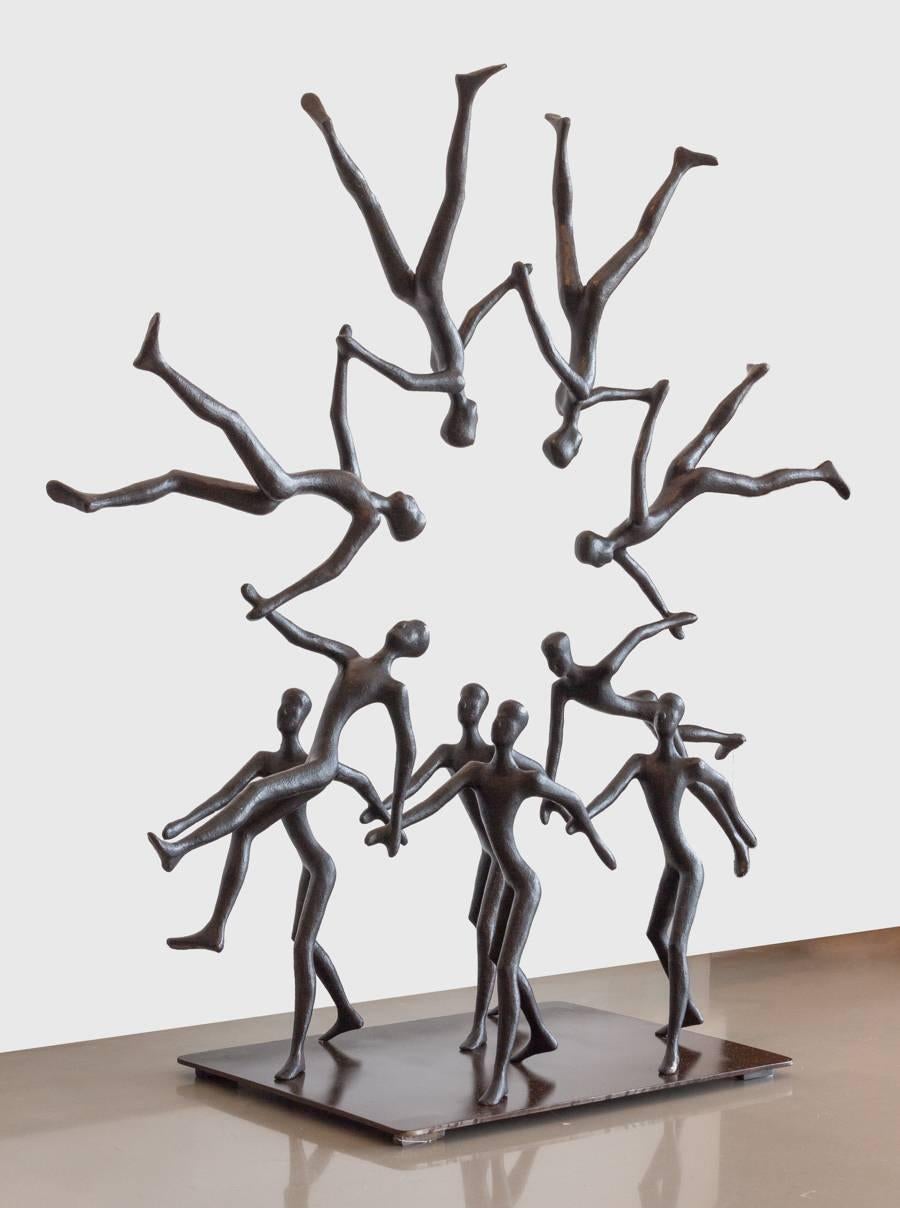 Circle of Life - Gold Figurative Sculpture by Tolla Inbar