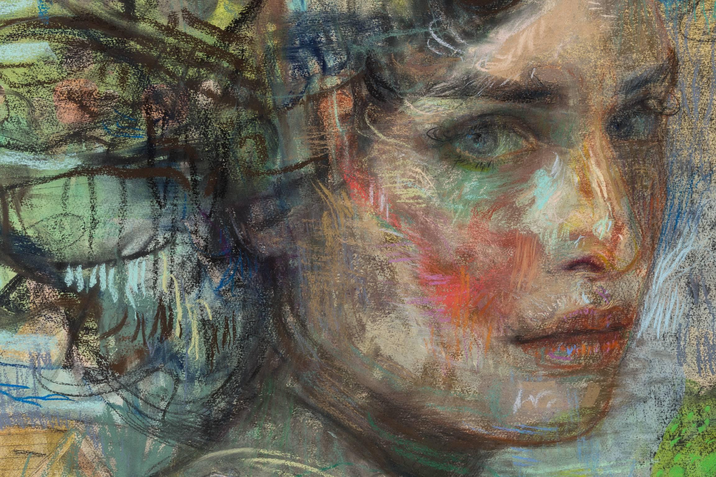 Garden Party - Gray Figurative Art by Charles Dwyer