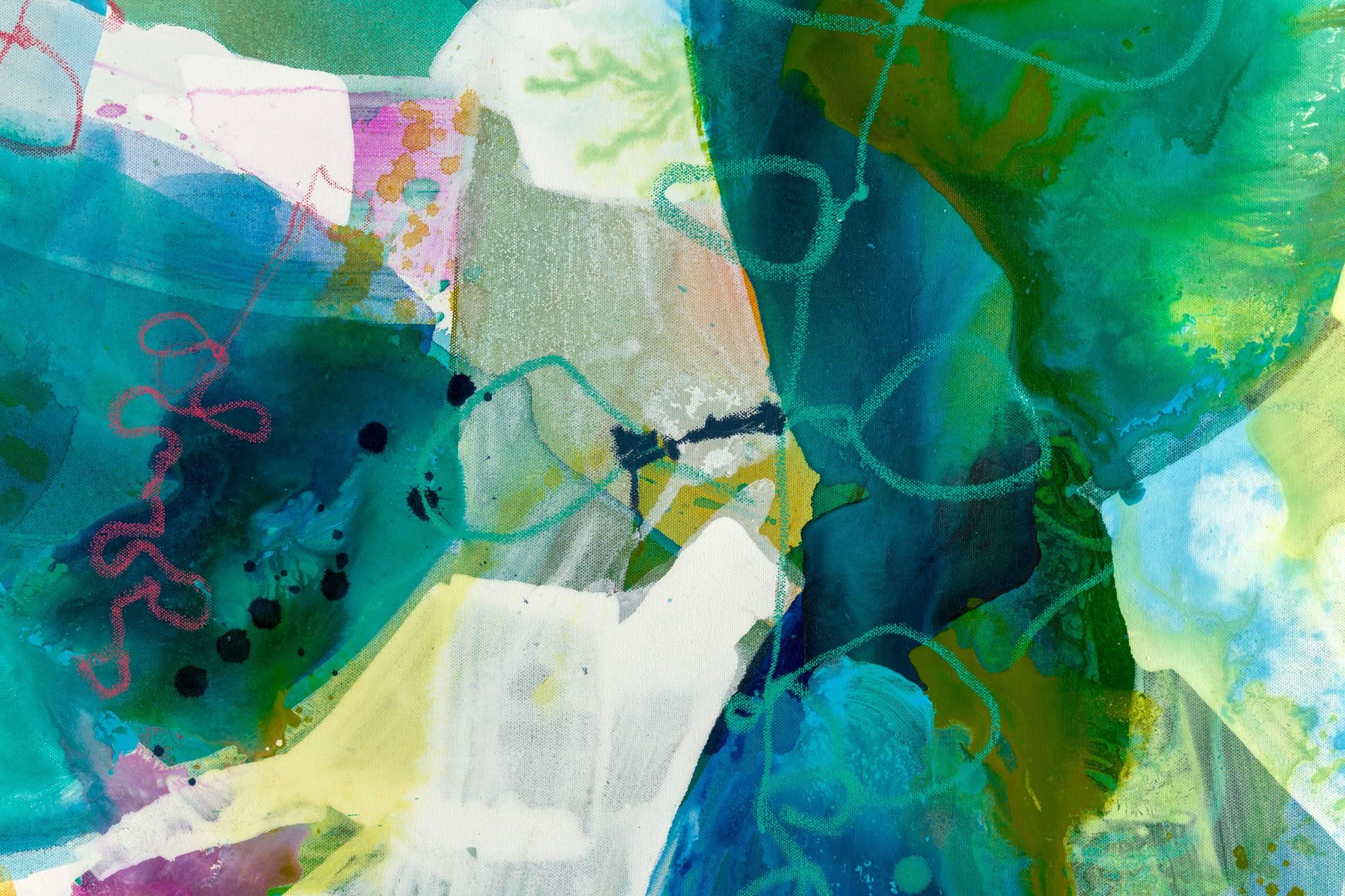 Water Petals XI - Abstract Mixed Media Art by Liz Barber Leventhal