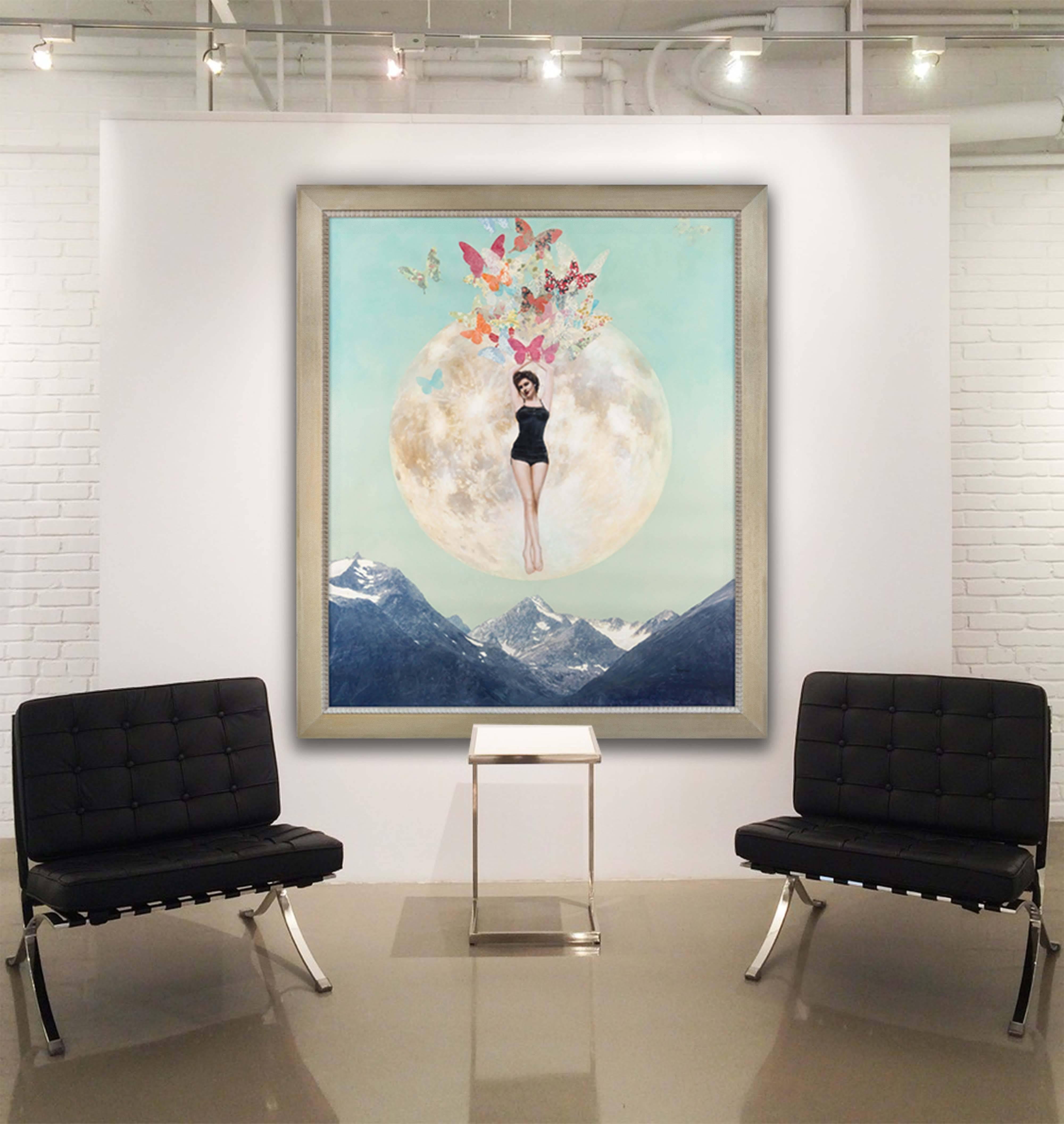 Perfekter Tag (Grau), Figurative Painting, von Elise Remender