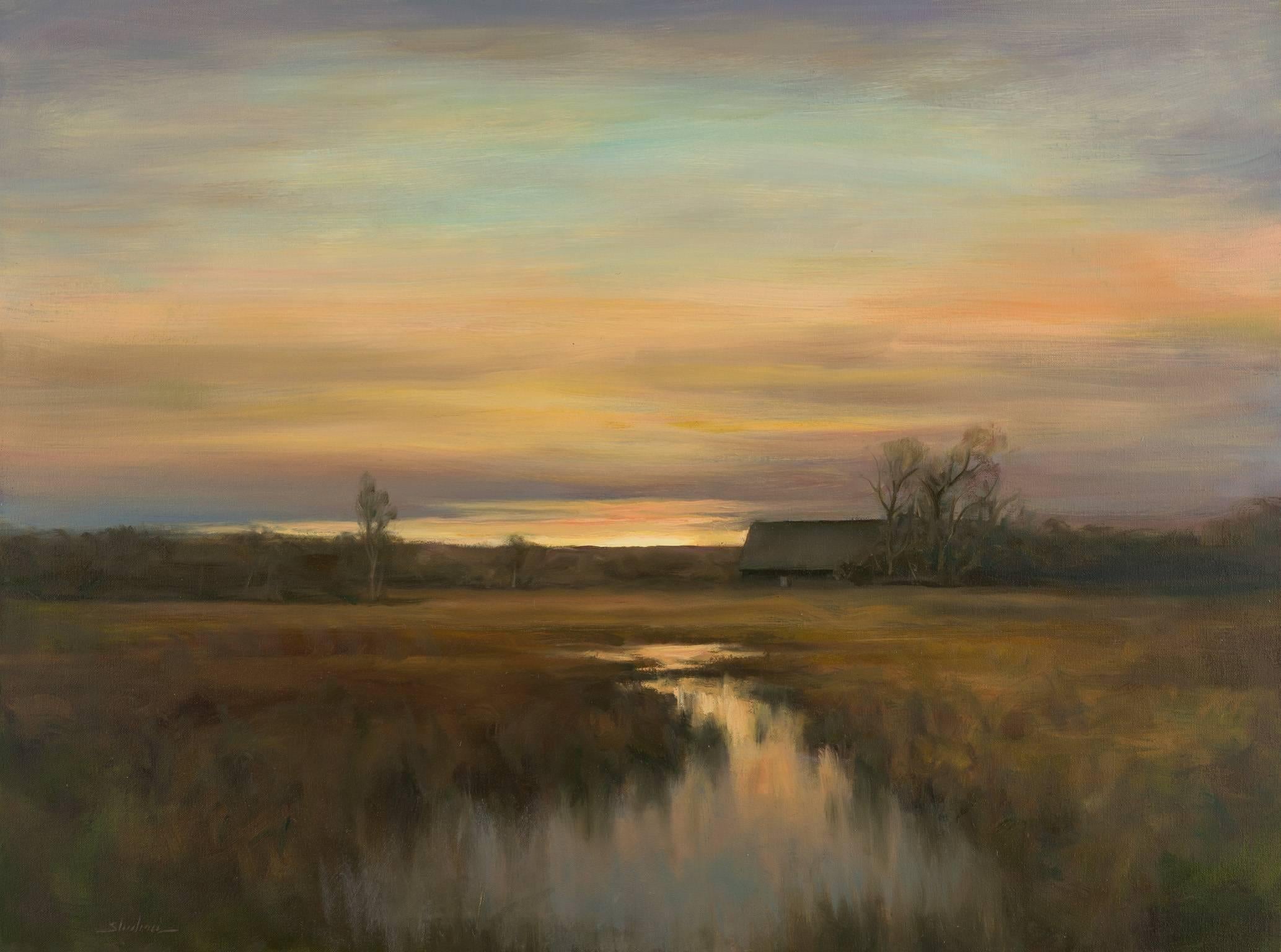 Marsh at Dusk - Painting by Dennis Sheehan