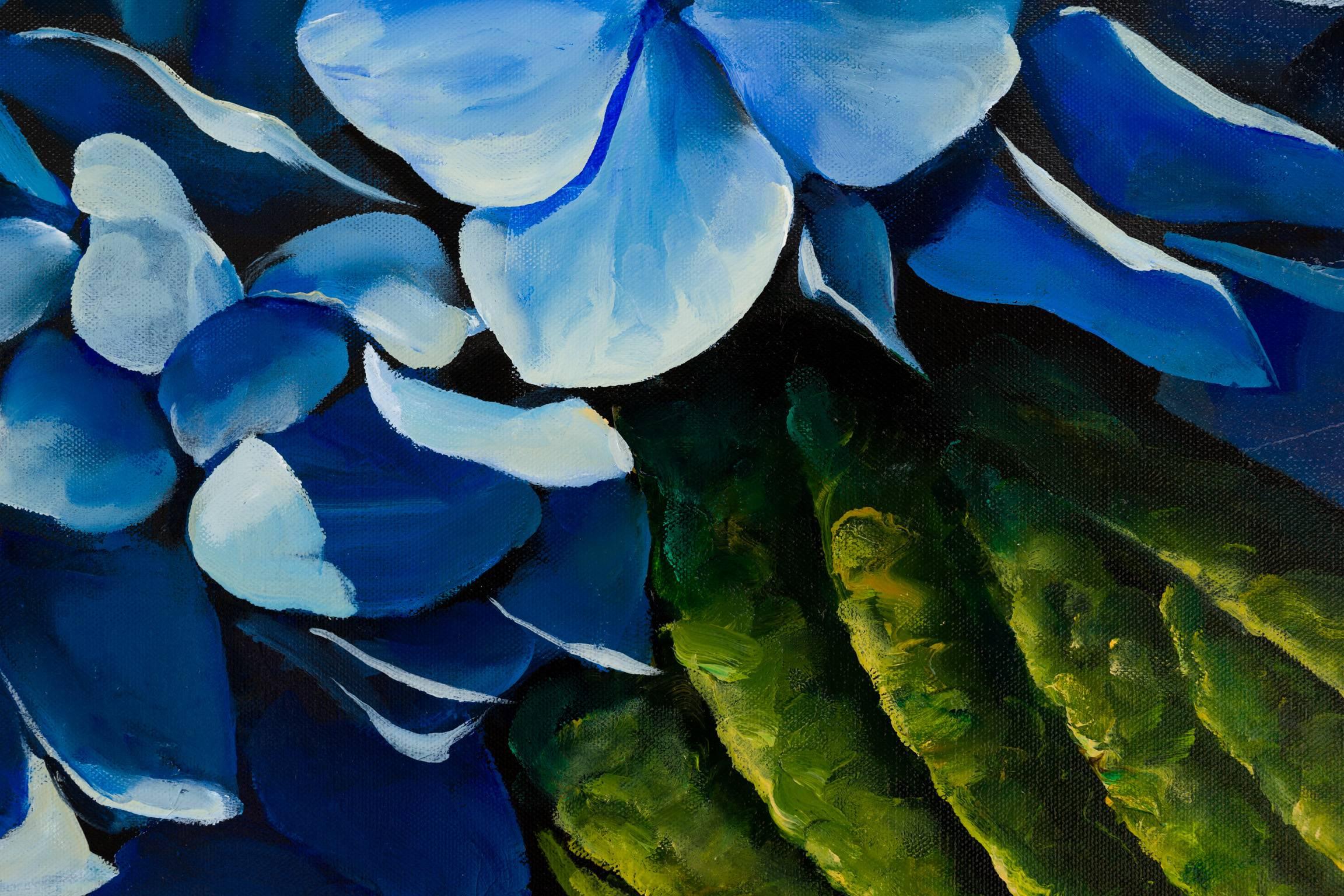 Études céruléennes - Noir Still-Life Painting par Vitali Miagkov