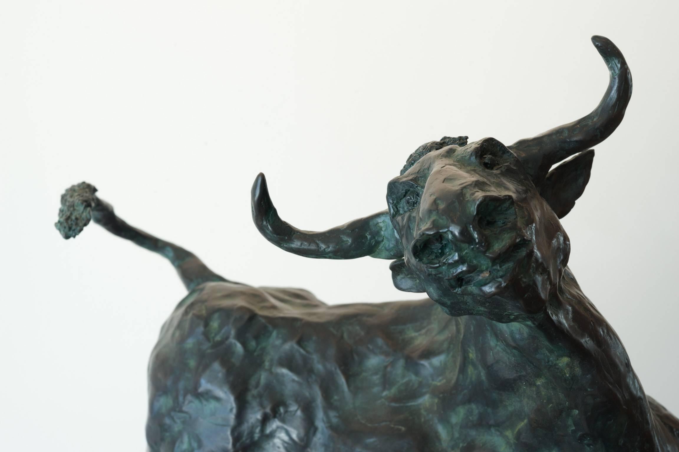 Bull - Gold Figurative Sculpture by Don Wilks
