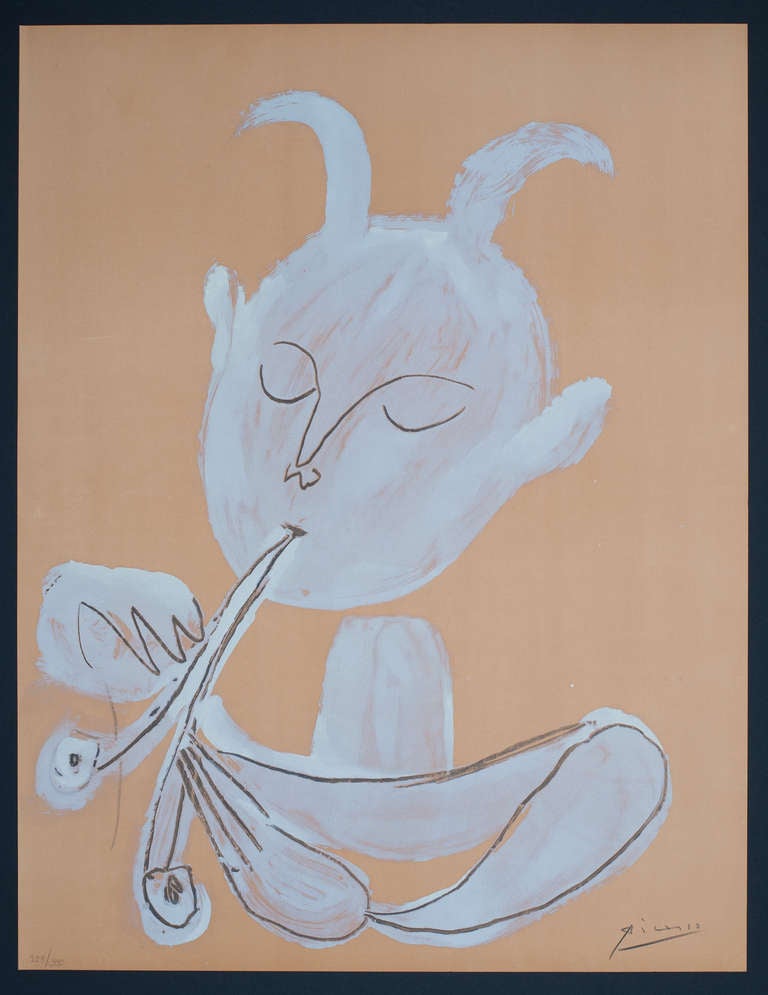 Pablo Picasso Figurative Print - Faun with flute