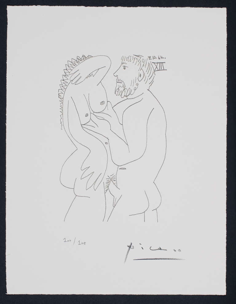 Pablo Picasso Figurative Print - The Taste of Happiness 8.10.64 XIII