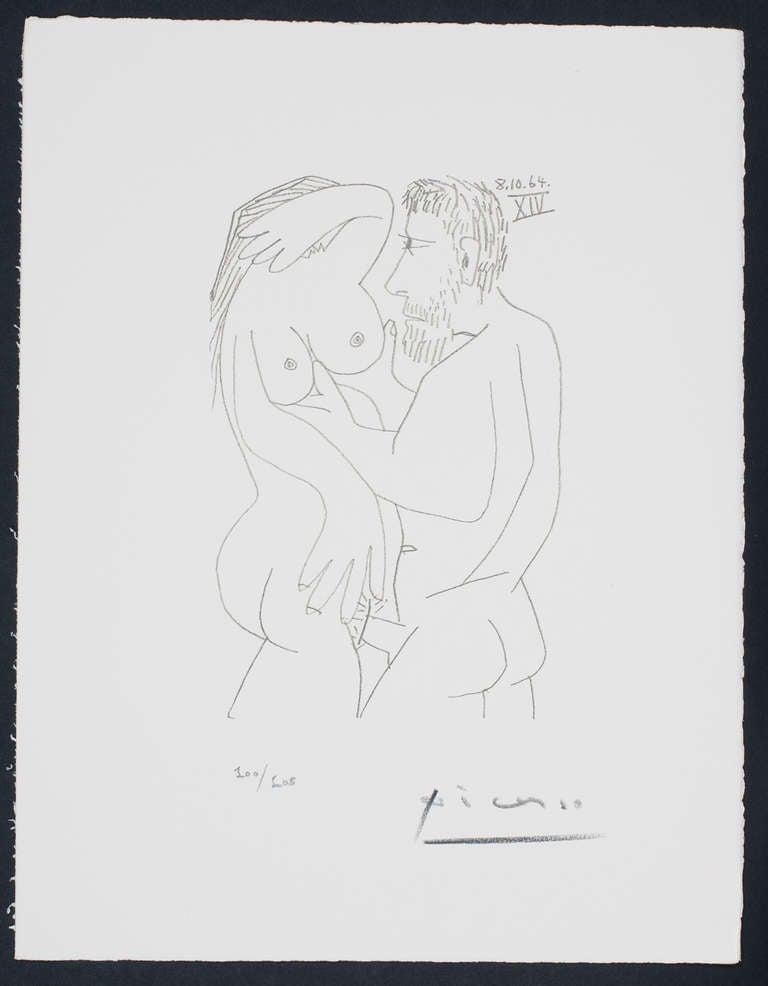 Pablo Picasso Nude Print - The Taste of Happiness 8.10.64 XIV