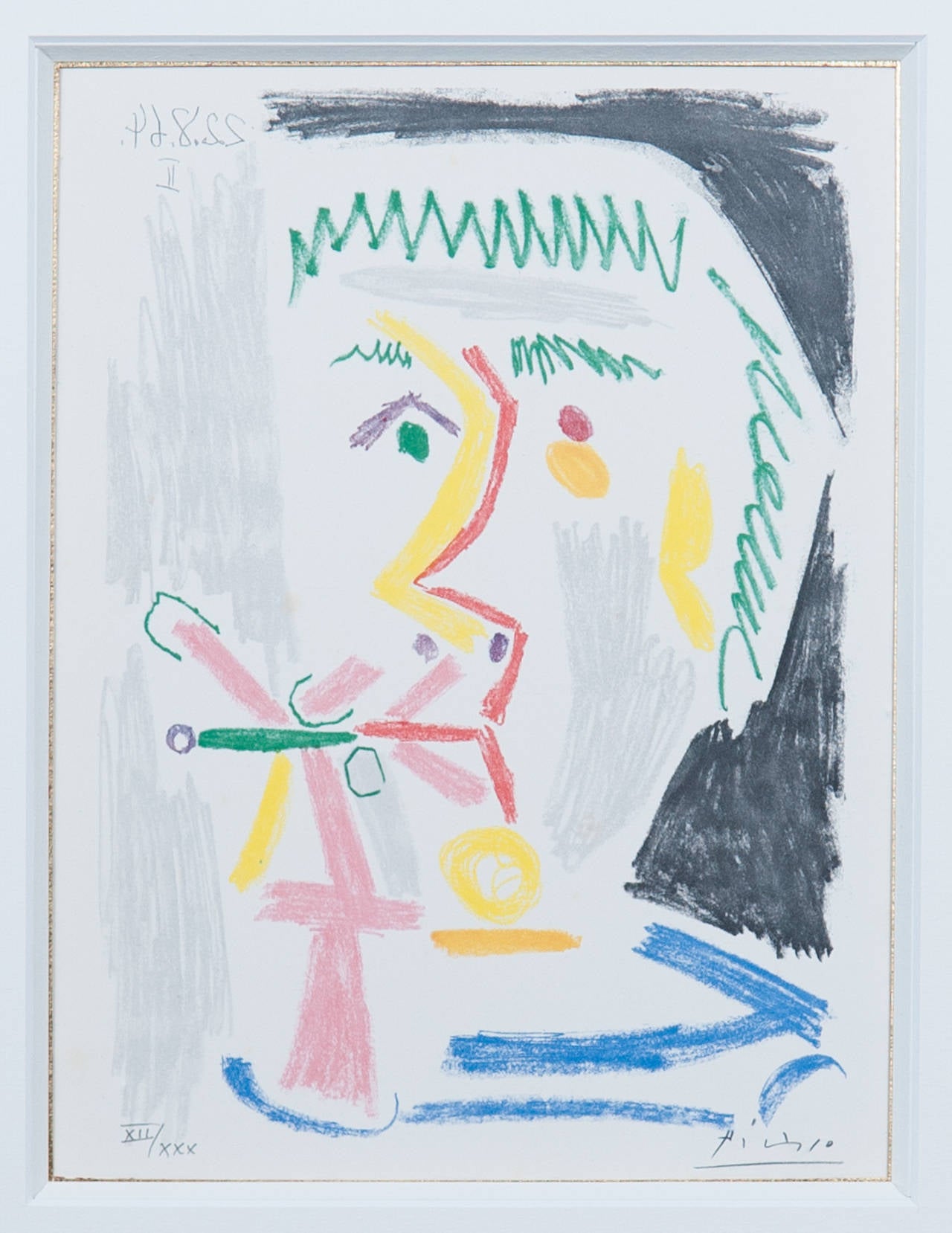 Pablo Picasso Portrait Print - Face of a man XII/XXX
