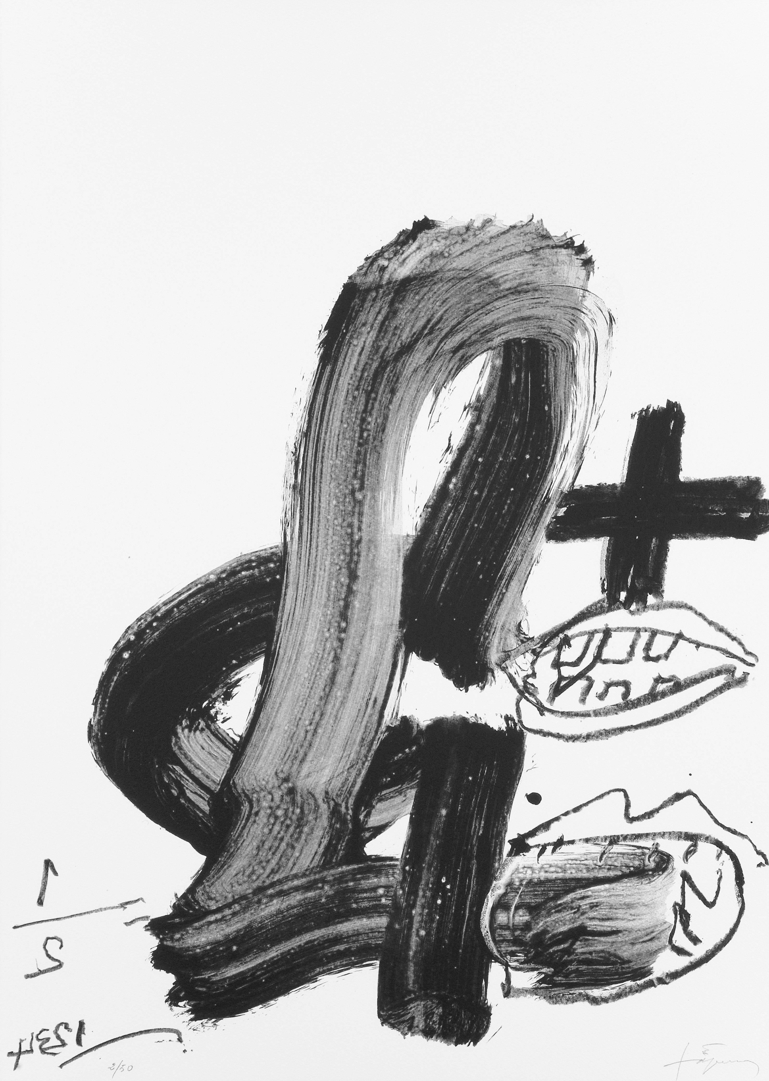 Antoni Tàpies Abstract Print - Boques