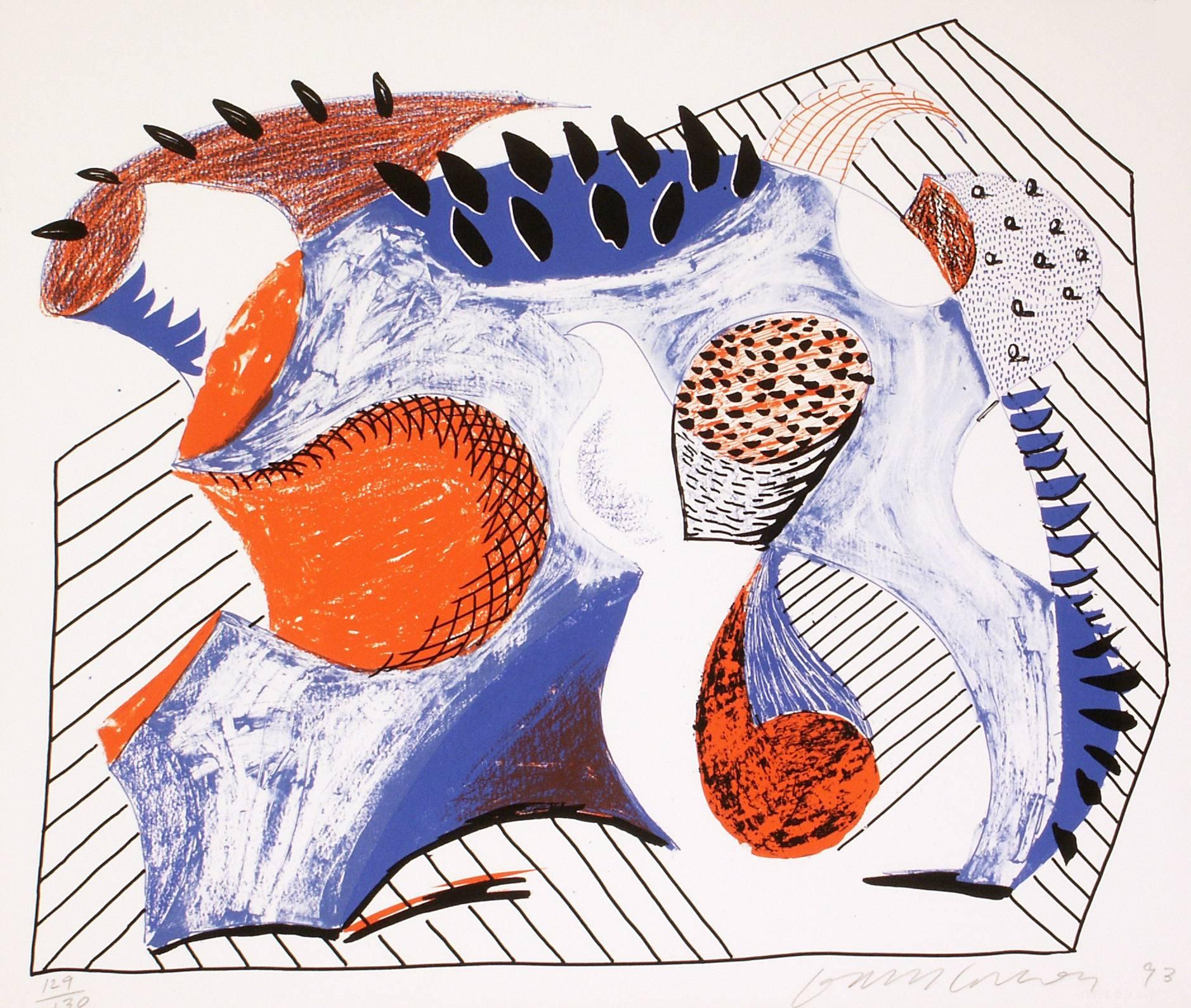 David Hockney Abstract Print - Joel Wachs print