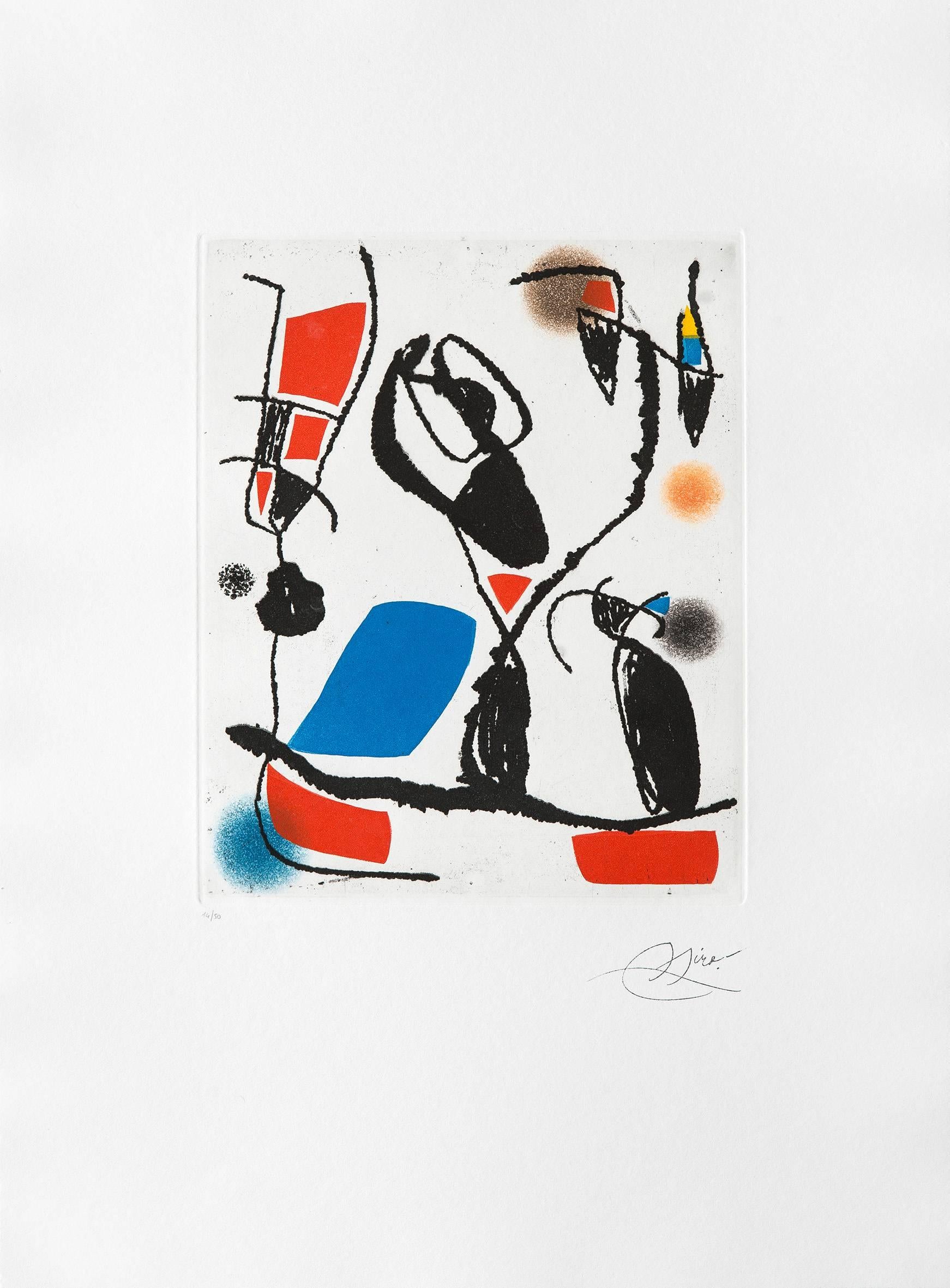 Joan Miró Abstract Print - Les montagnards VI