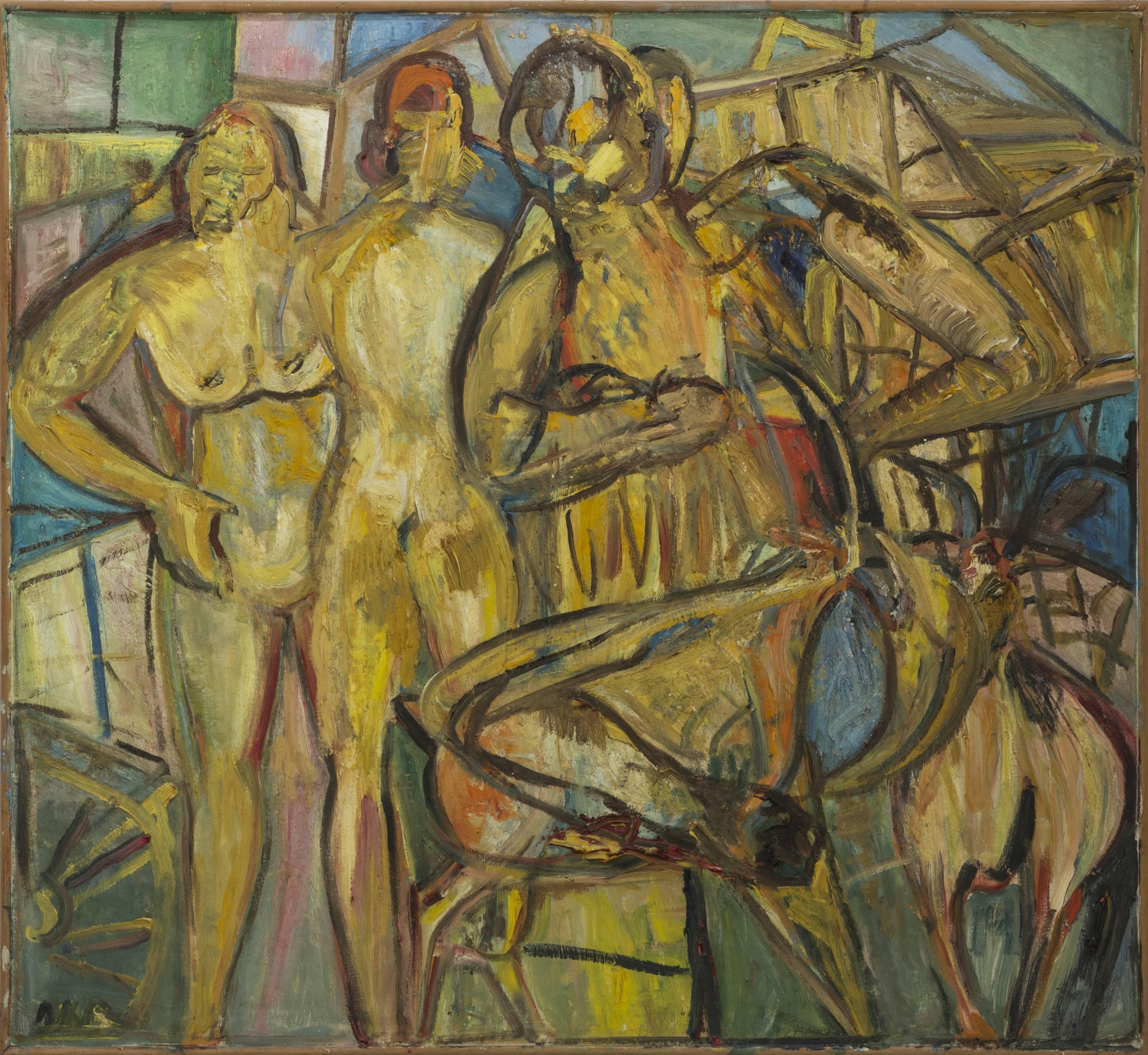 Rudolf Raimund Ballabene Abstract Painting - The judgment of Paris, 1960s
