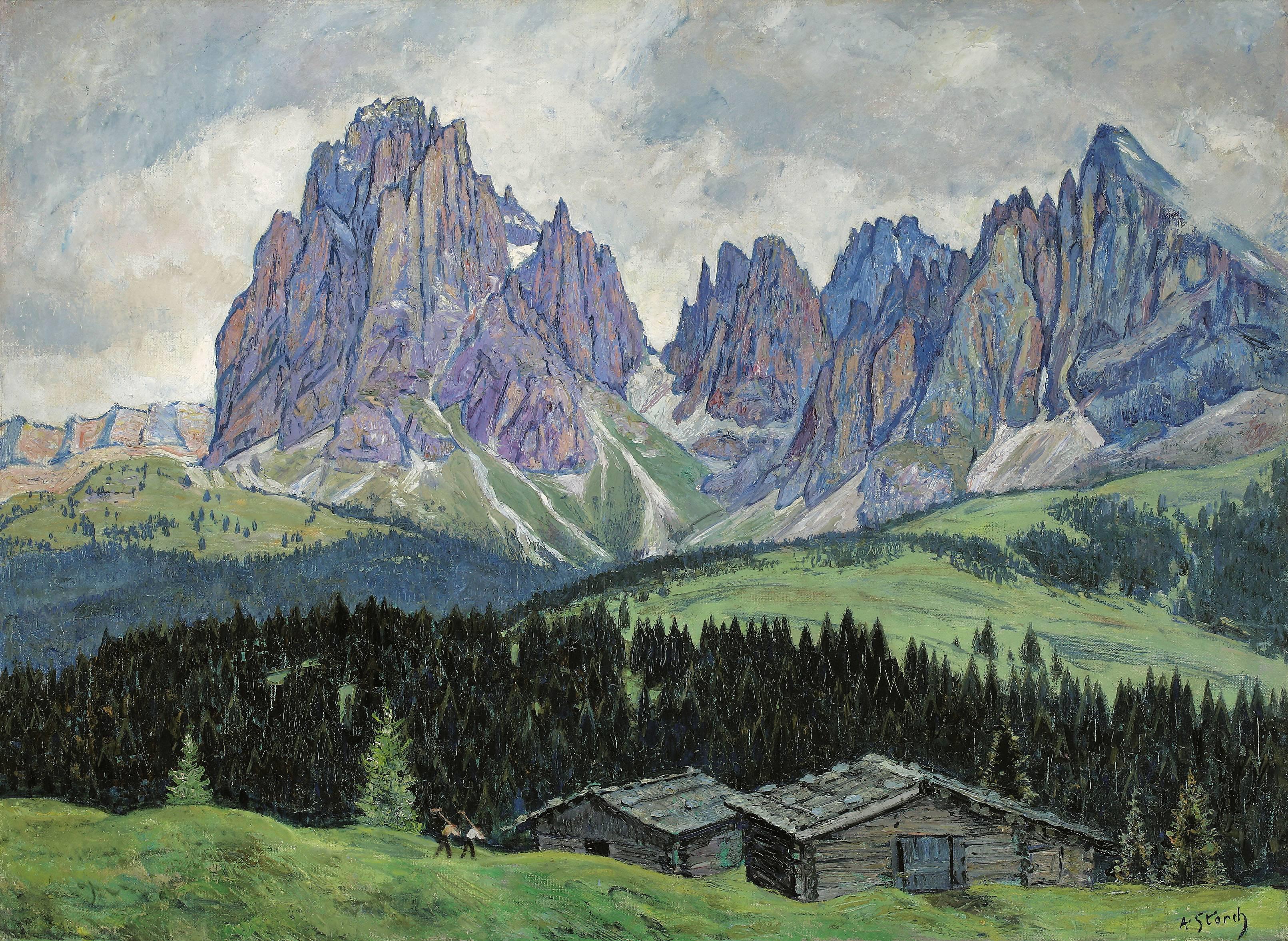 Dolomites - Painting by Anton Josef Storch-Alberti