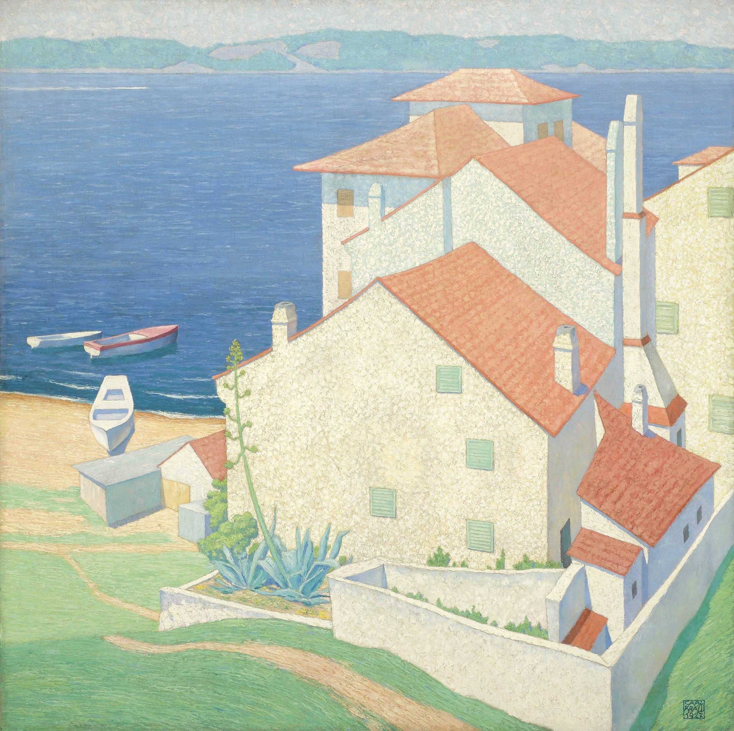 Lussin (Losinj), Croatia, 1927 - Painting by Carl Krall