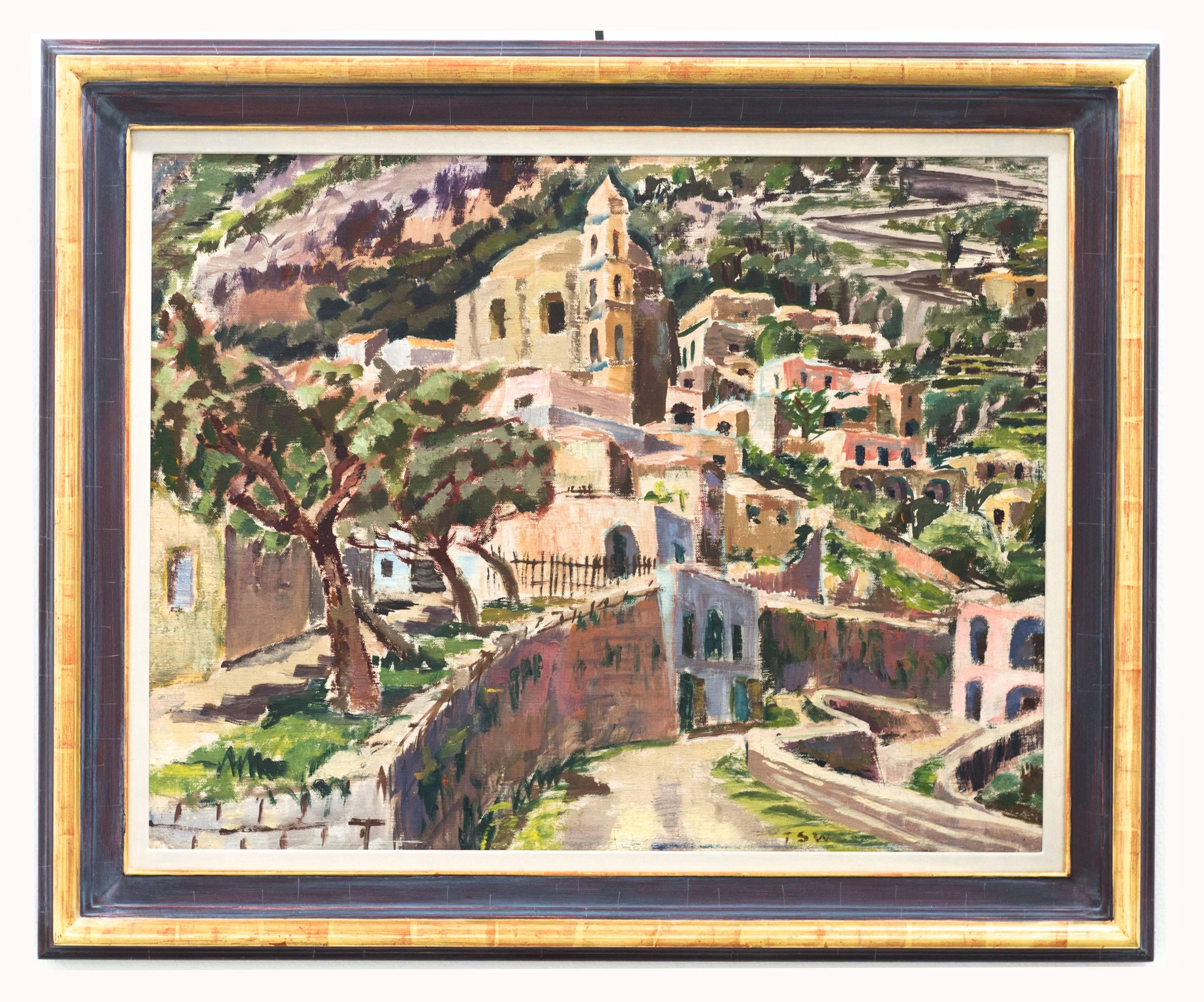 Trude Waehner Landscape Painting - Positano, 1930s