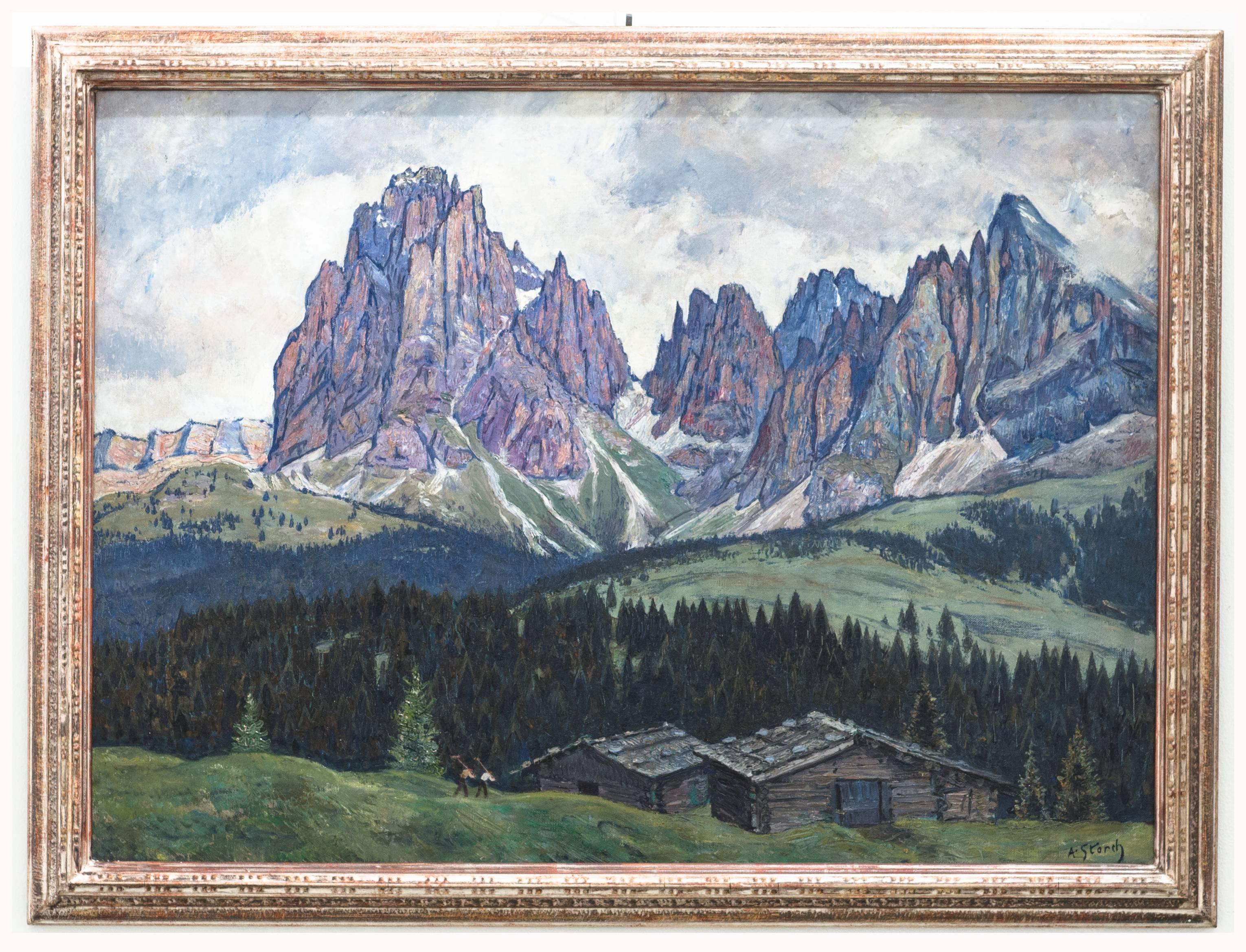 Anton Josef Storch-Alberti Landscape Painting - Dolomites