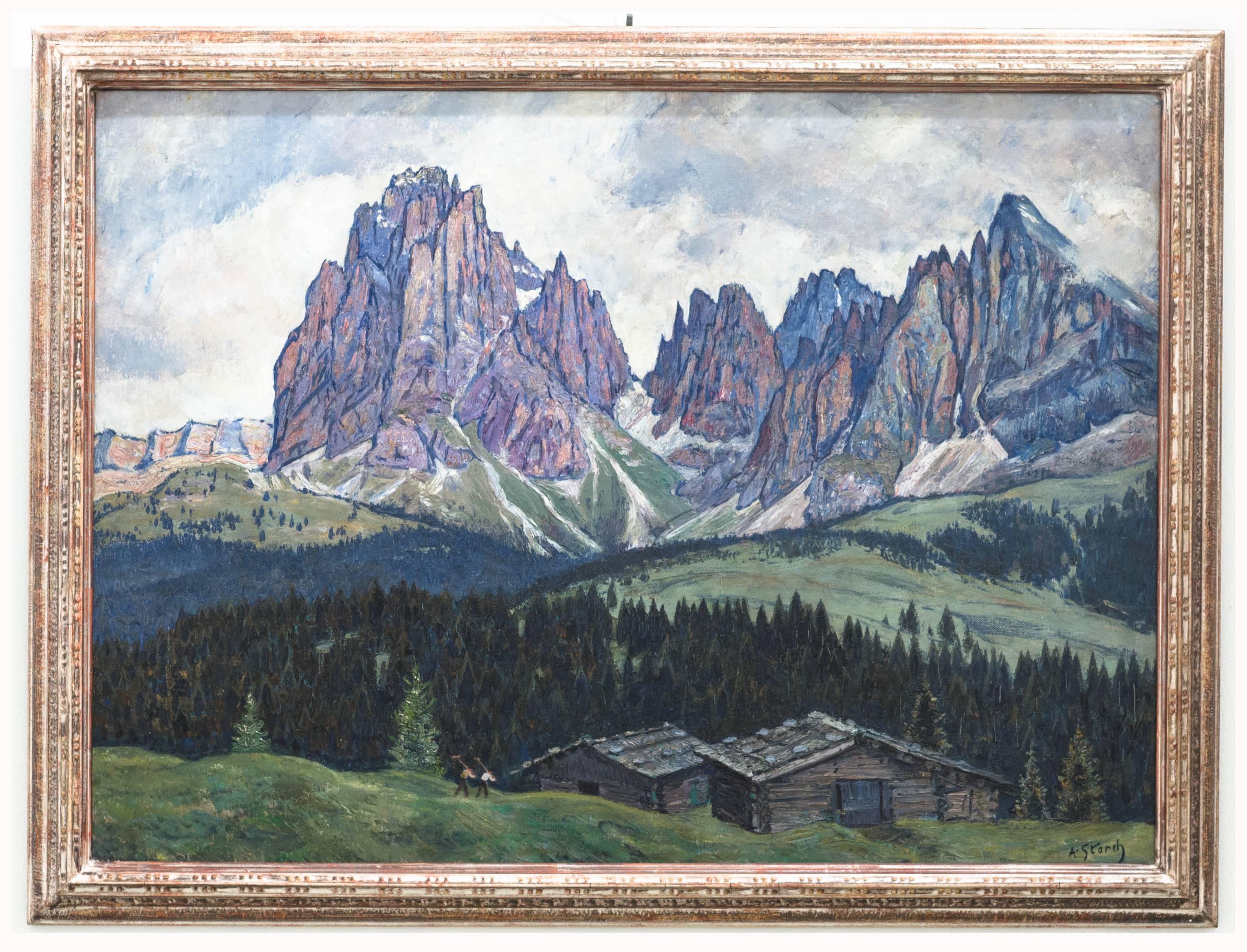 Landscape Painting Anton Josef Storch-Alberti - Dolomites