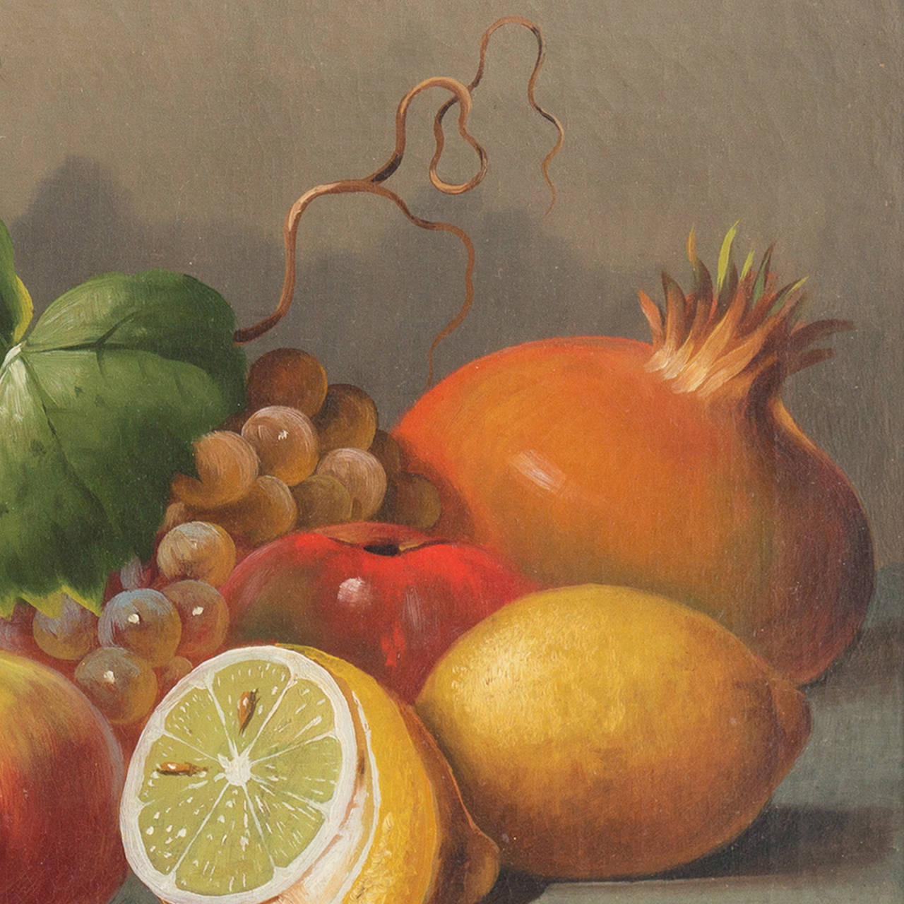 Still Life of Fruit on a Ledge - Academic Painting by Joseph Correggio