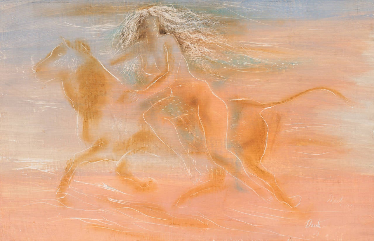 Figurative Painting Giglio Raphael Dante - « Europa and the Bull » (Europe et le taureau), mythologie grecque, NYMOMA, Boston Museum of Fine Arts, PAFA