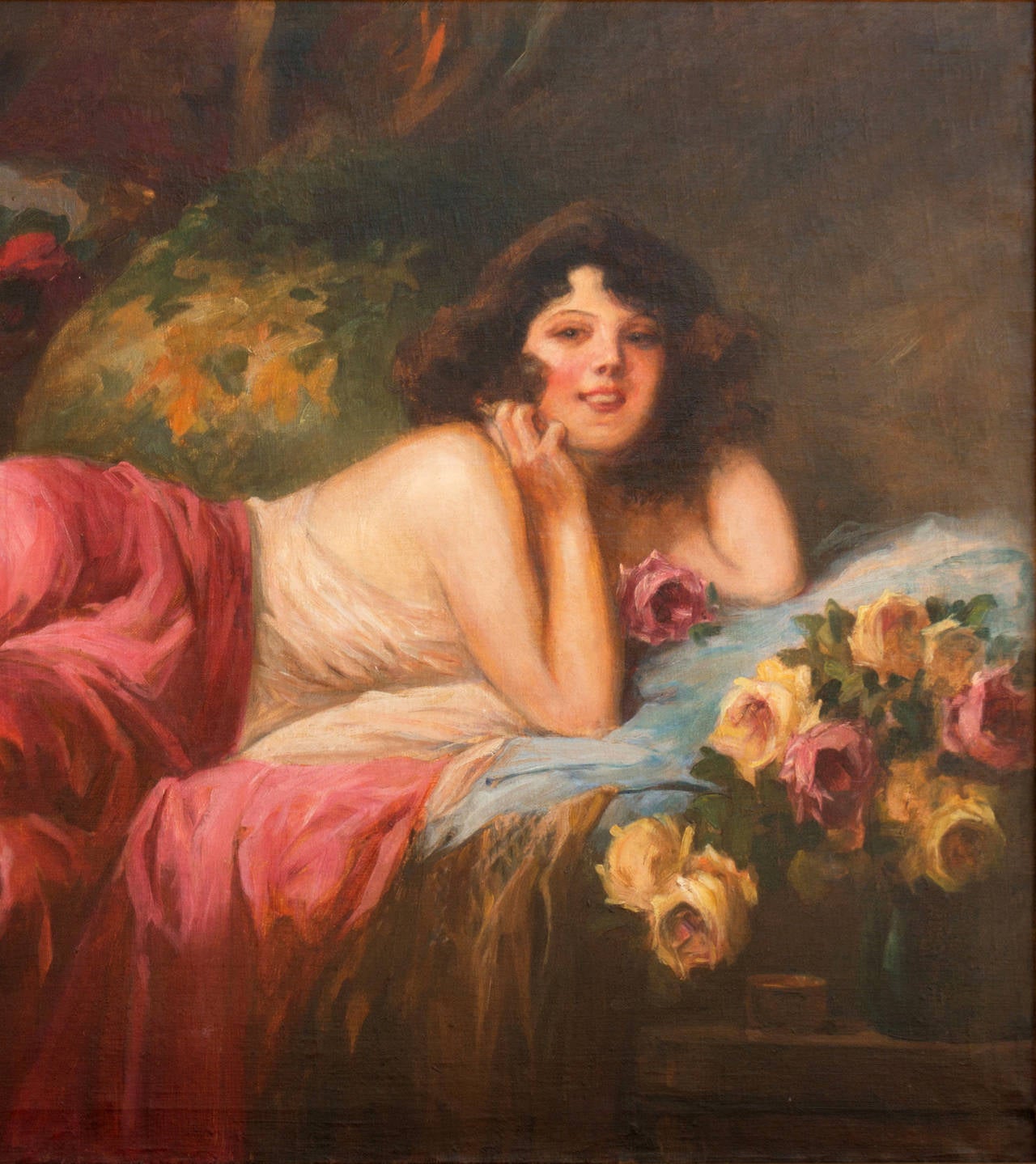 Anouska Reclining, Budapest - Painting by Richard Geiger