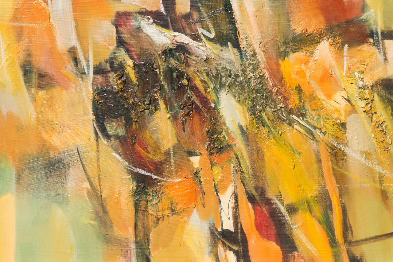 Large Autumnal Abstract - Painting by Guillermo Nuñez