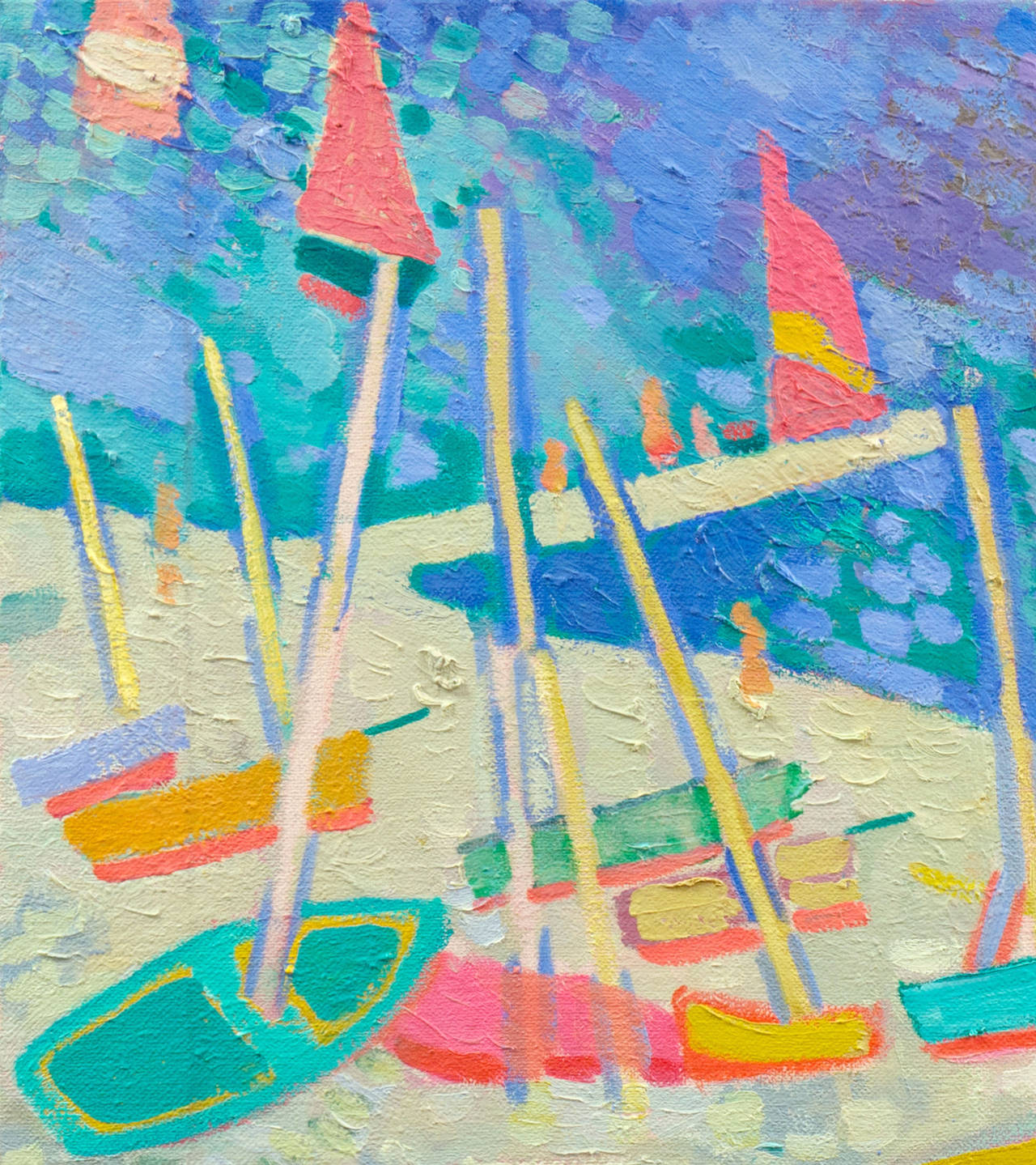 Boats on the Beach - Painting by Johannes Carstensen