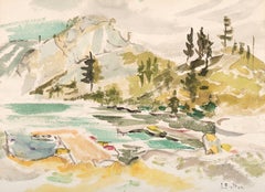 Vintage 'Mountain Landscape', American Modernism, Midcentury landscape