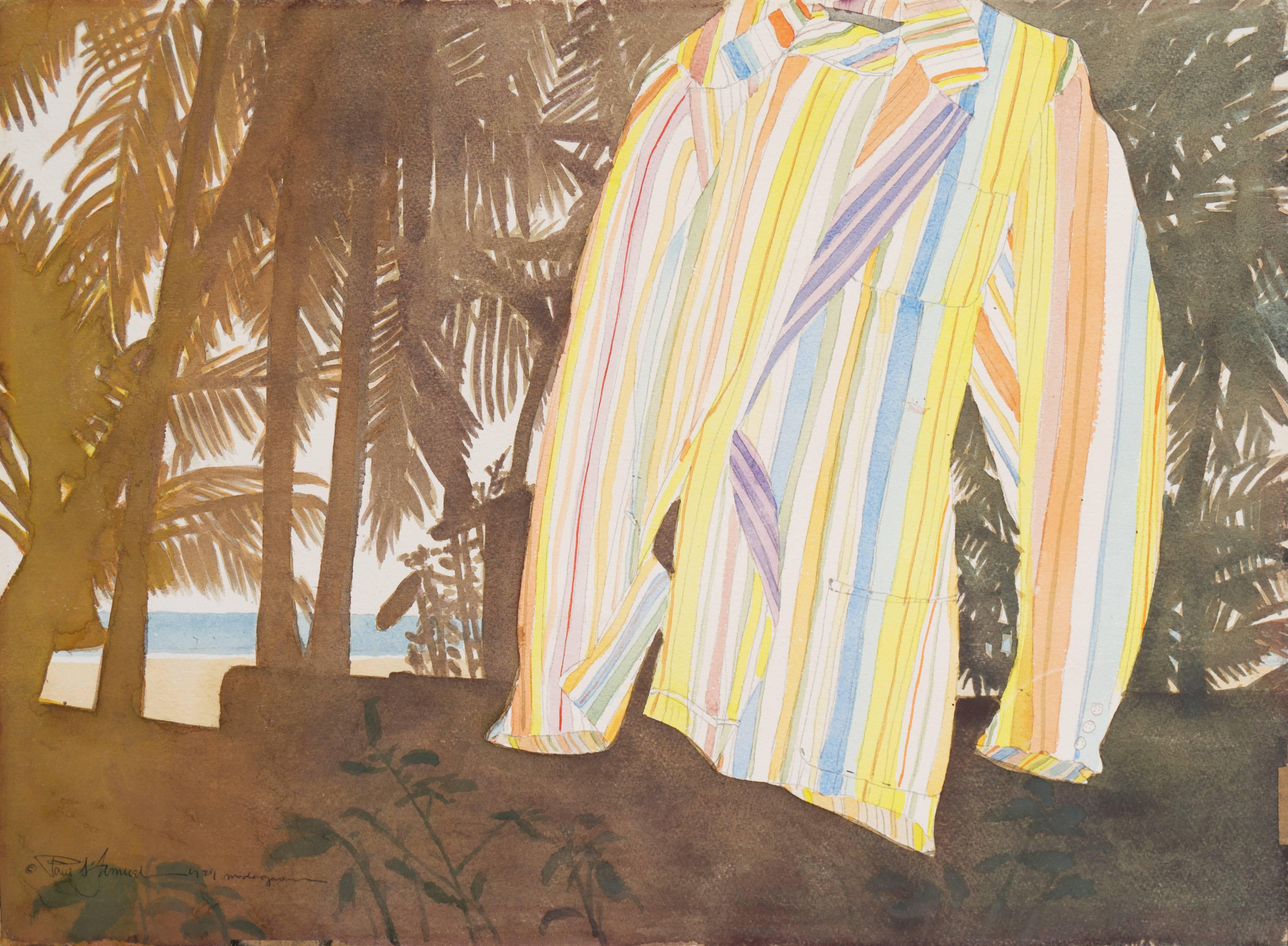 'Tropical Breeze, Madagascar' American School watercolor