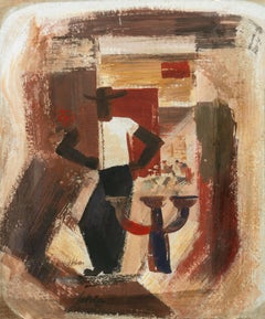 'Figurale cubista', Guazzo modernista americano