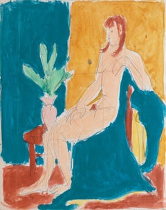 Sitzender Akt", Louvre, Académie Chaumière, LACMA, Kalifornischer Post-Impressionist