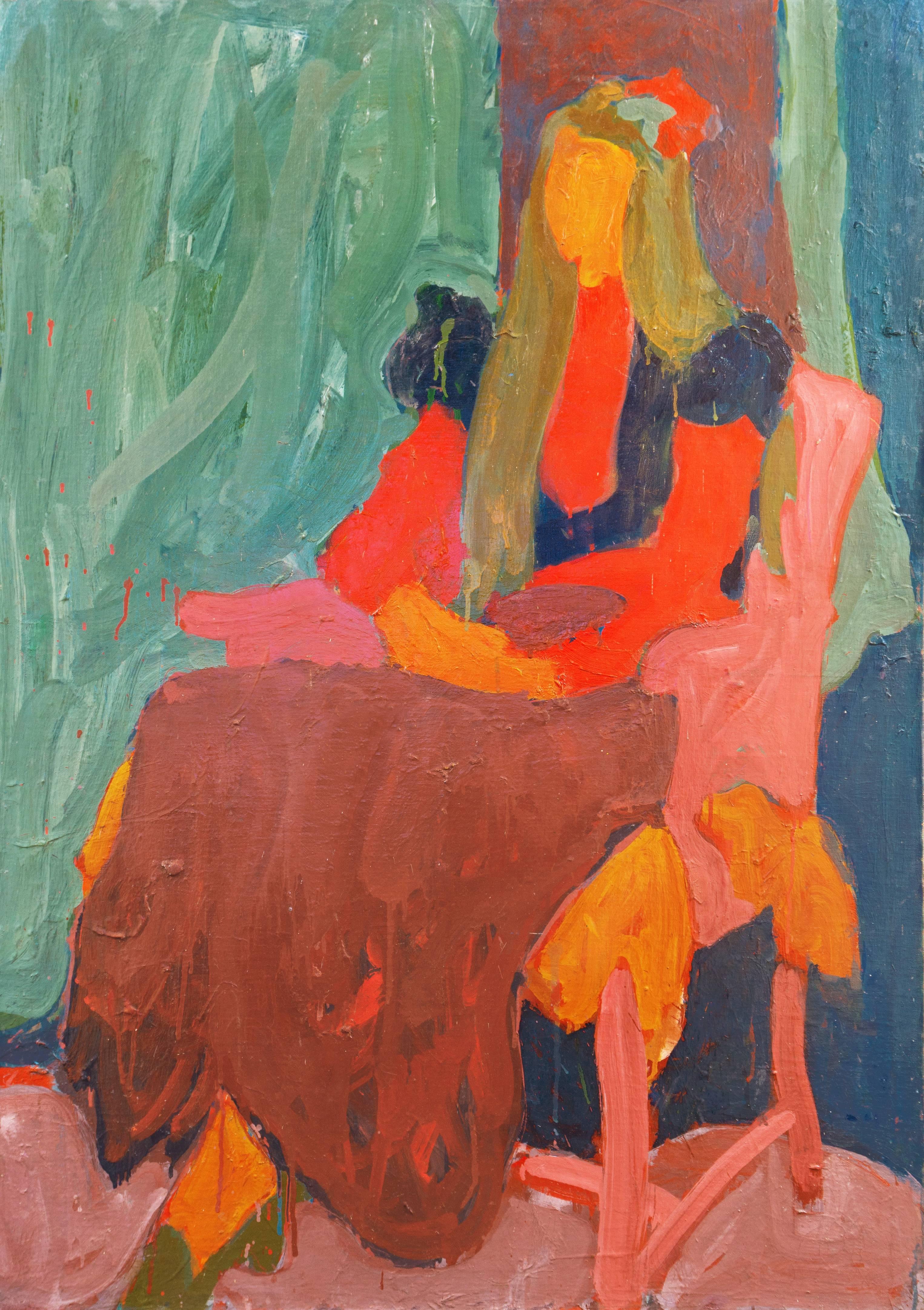 Victor Di Gesu Figurative Painting - 'Woman Seated', Louvre, Académie Chaumière, LACMA, California Post-Impressionist