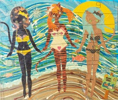 Gatitos en la playa", Cristina Sayers, artista californiana contemporánea