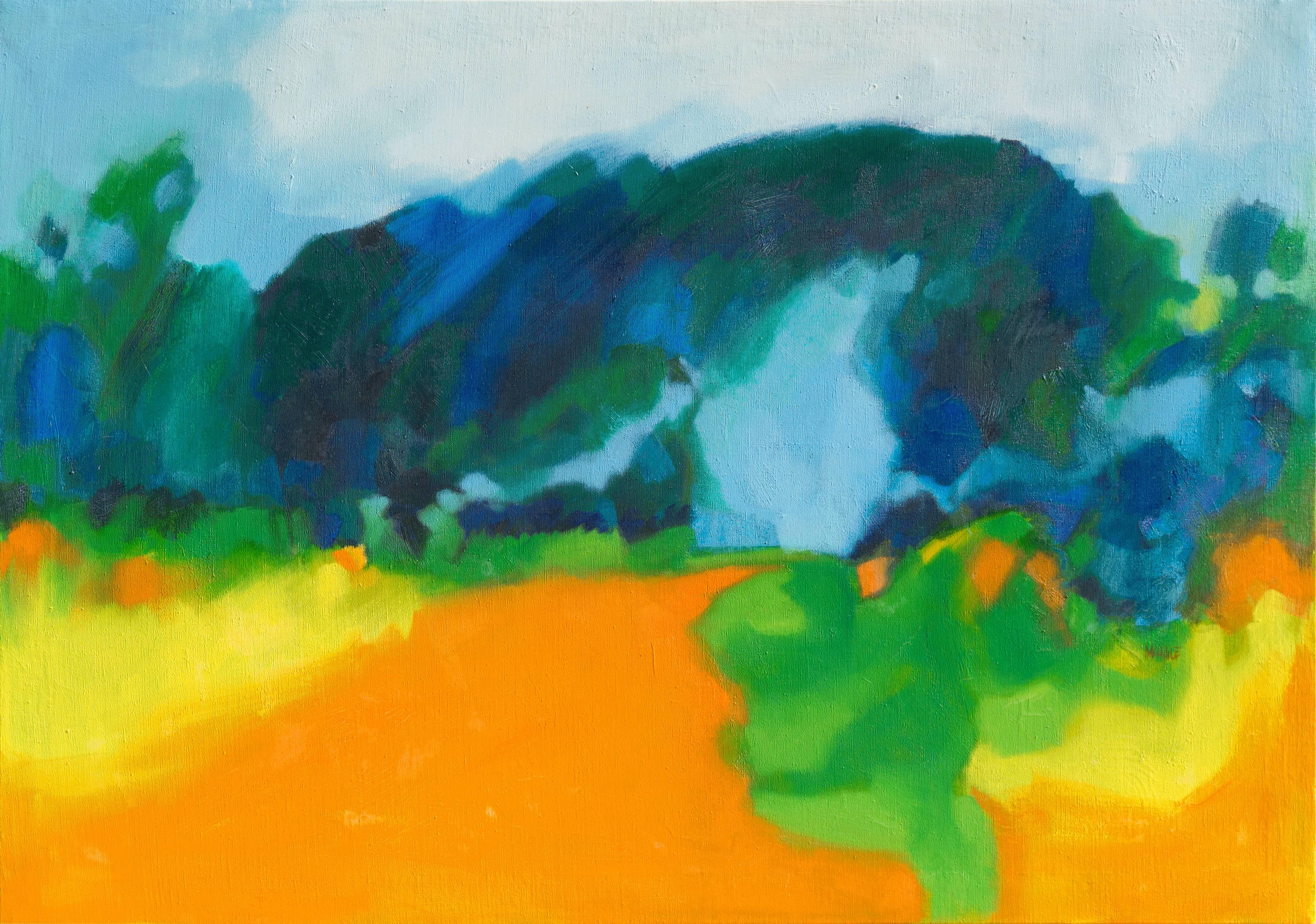 John McHale Abstract Painting - 'Landscape', British Independent Group, Large Pop Art Abstract Oil, Josef Albers