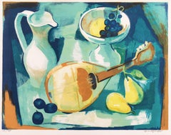 'Still Life with Fruit and a Mandolin', Benezit, Ecole Beaux-Arts, Paris Salons 