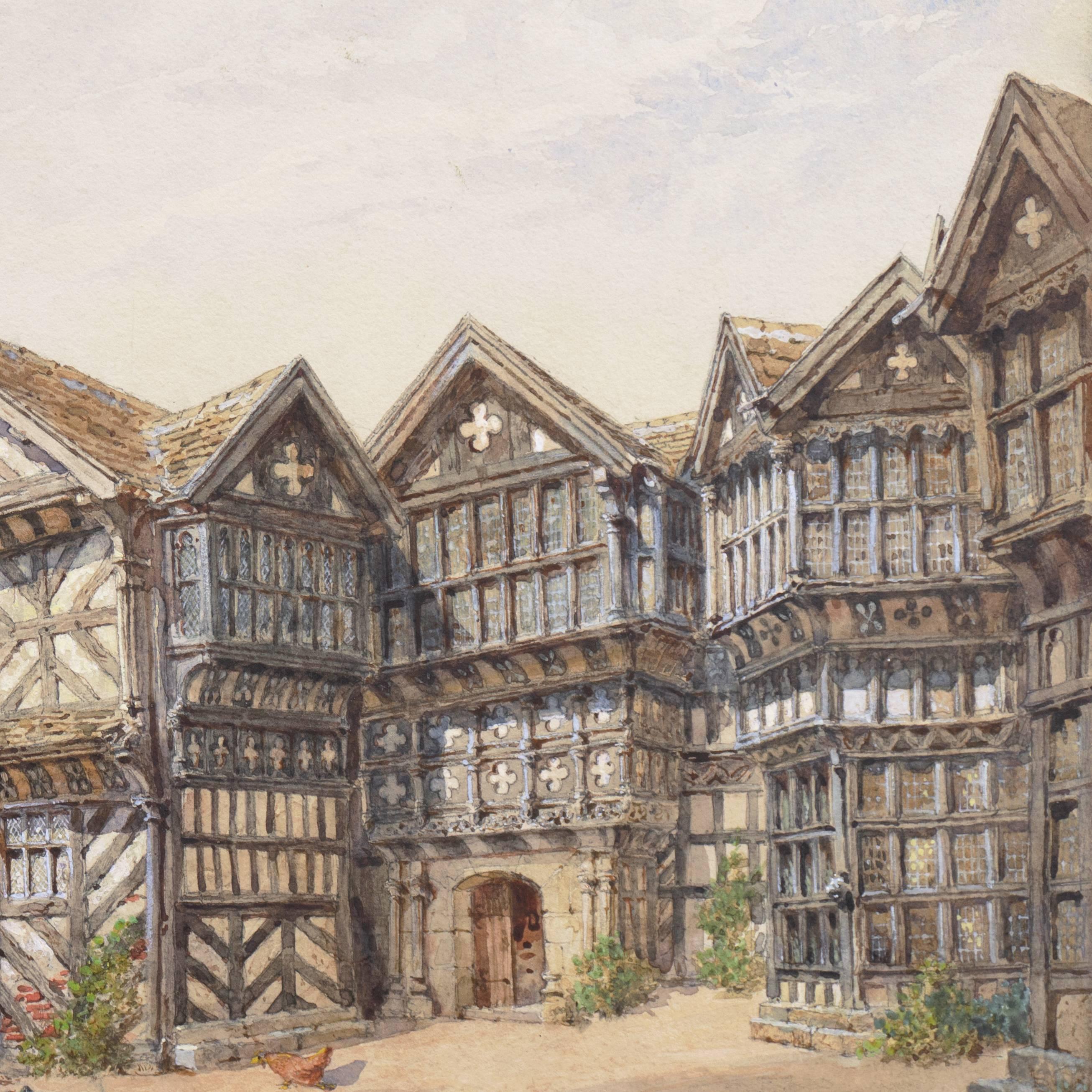 Eine außerordentlich schöne Studie über dieses denkmalgeschützte Tudor-Gutshaus in der englischen Grafschaft Cheshire. 

Signiert unten rechts 