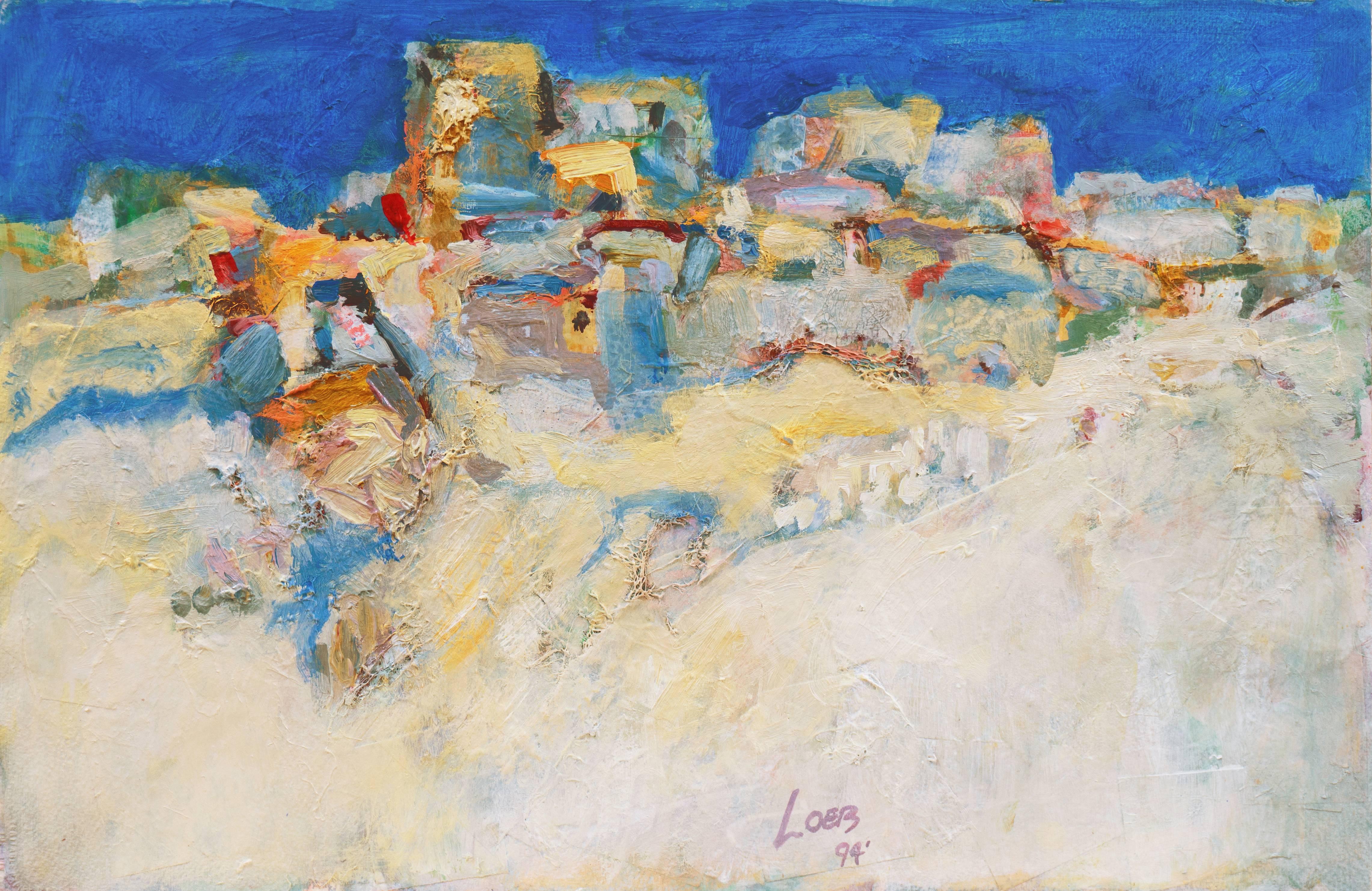 Landscape Painting de John Loeb - Azul Egeo", Creta, Grecia, Paisaje postimpresionista