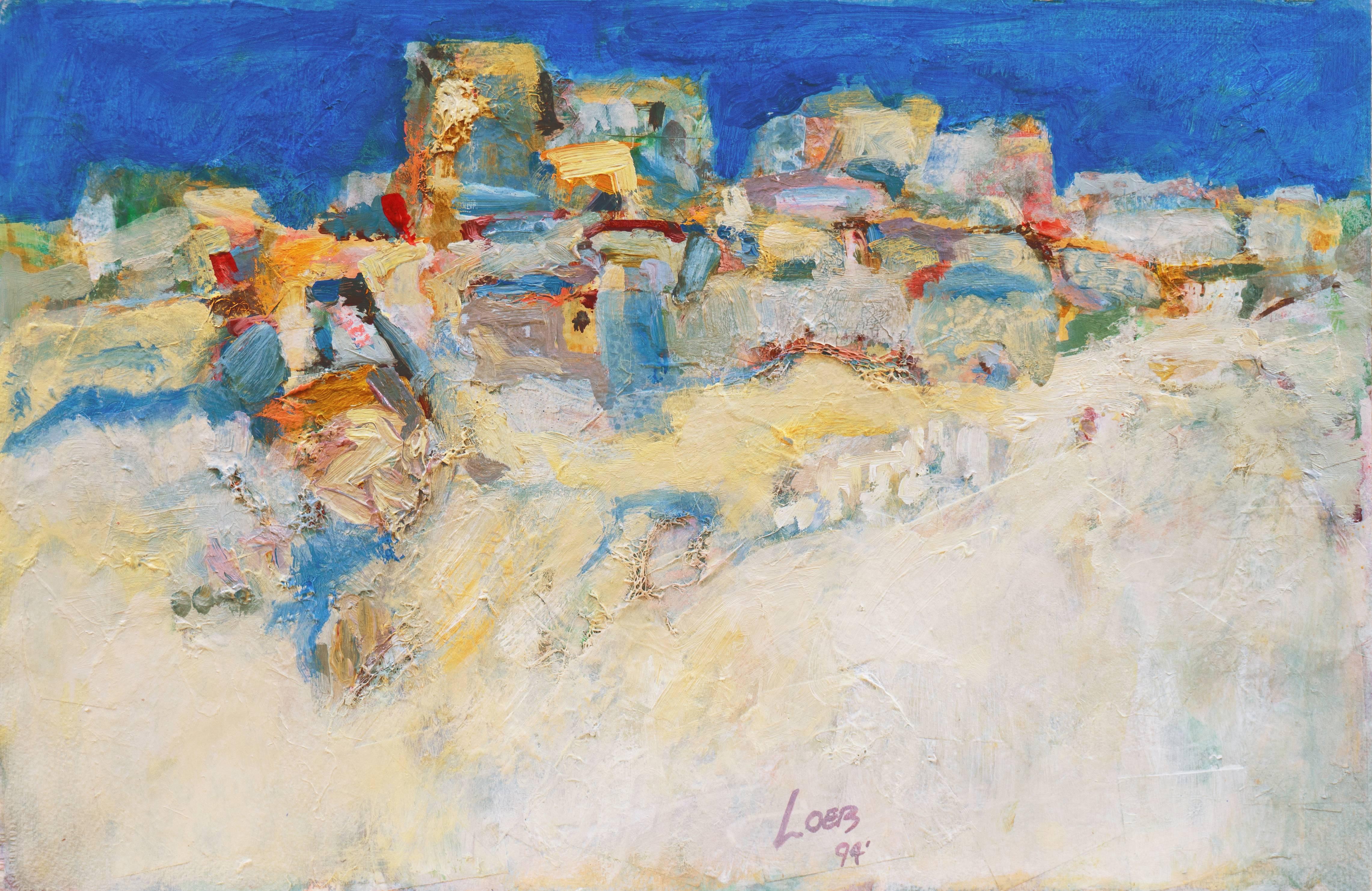 John Loeb Landscape Painting - 'Aegean Blue', Crete, Greece, Post-Impressionist landscape