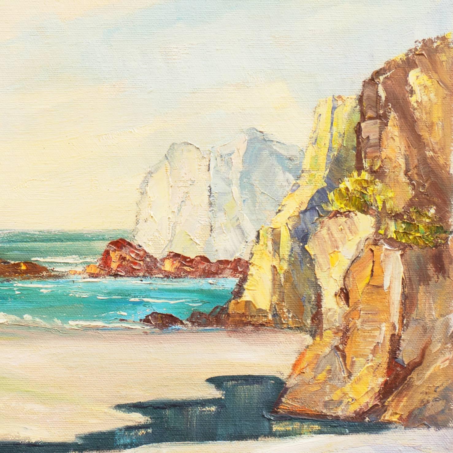 'California Cove, Orange County', Laguna Beach Art Association, Chouinard - Post-Impressionist Painting by Helen Hafer