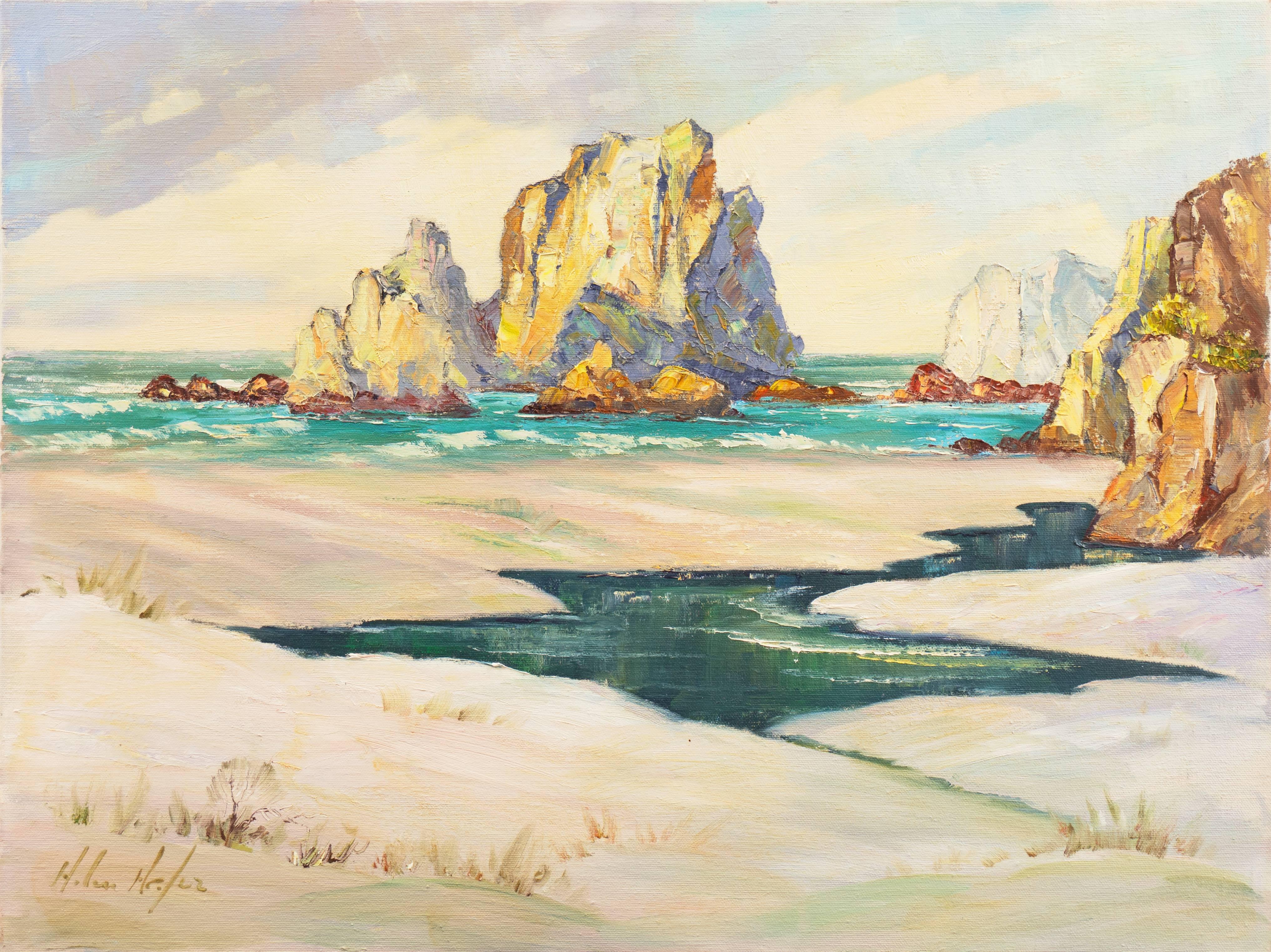 Helen Hafer Landscape Painting - 'California Cove, Orange County', Laguna Beach Art Association, Chouinard