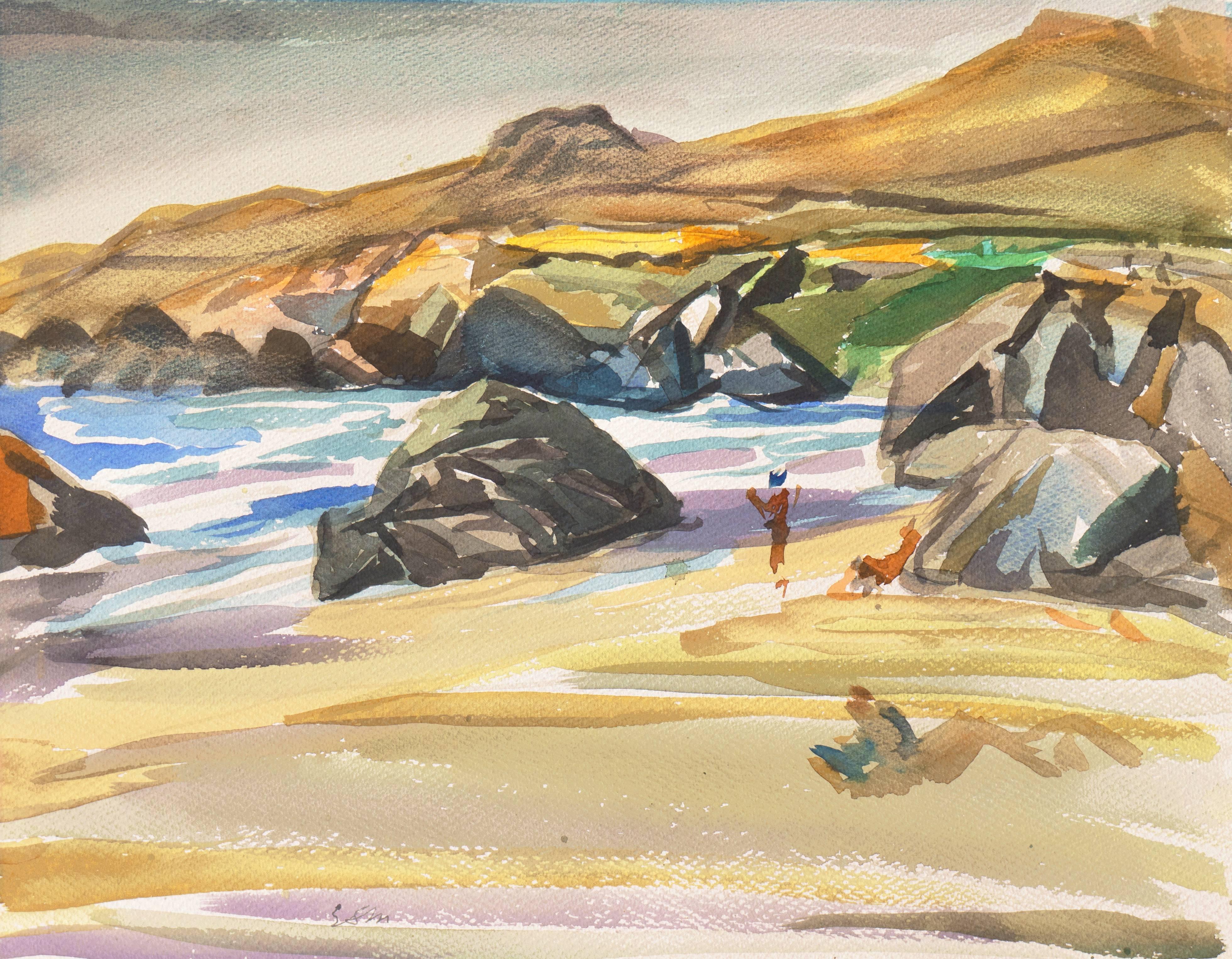 Eric Spencer Macky Landscape Art - 'California Beach Scene', Paris, Salon des Artistes, SAM, SFAA