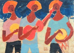 „ Karnevalsmusiker“, brasilianische postimpressionistische figurale Figuration, Rio de Janeiro