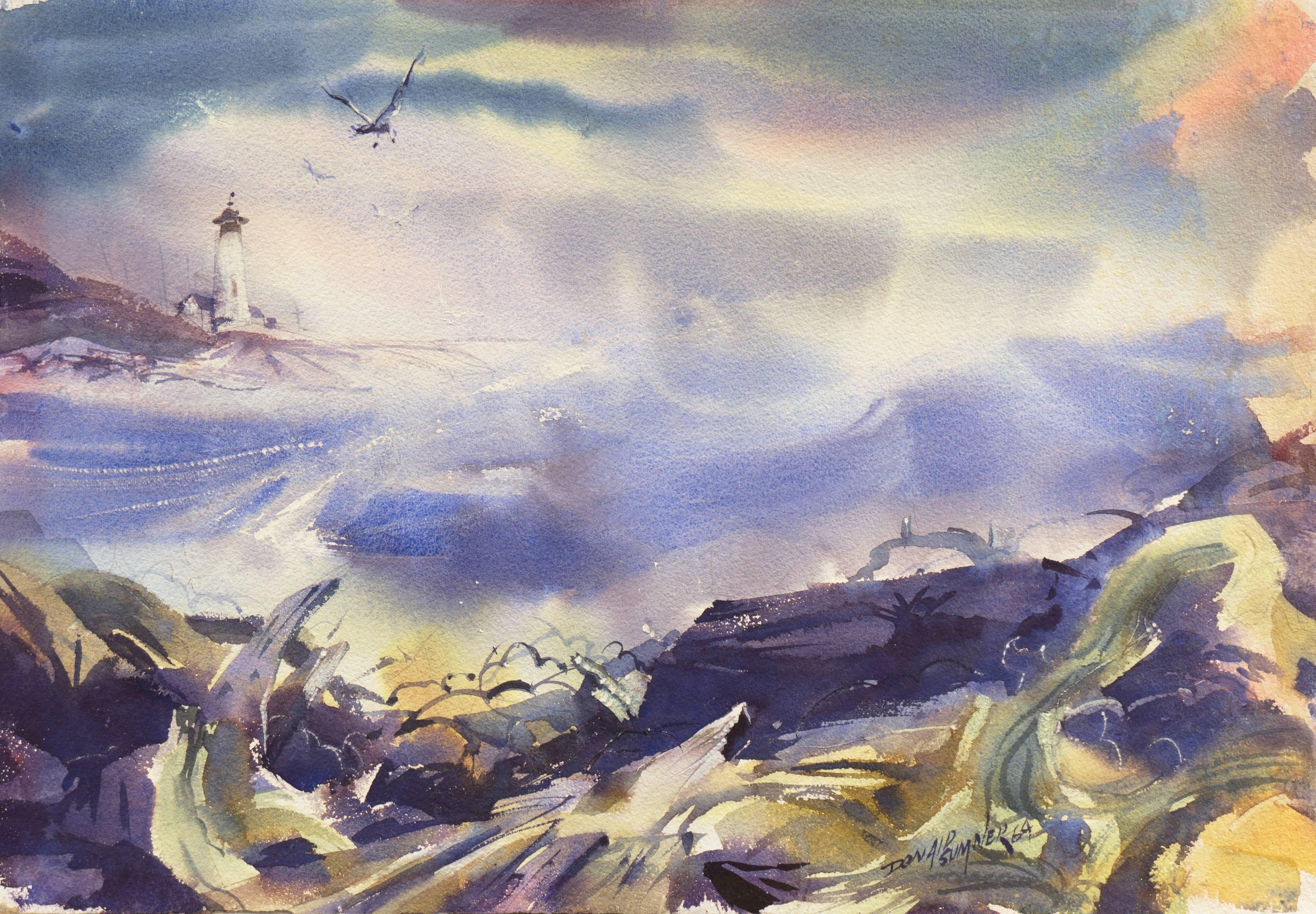 Donald Sumner Landscape Art - 'After the Storm', Impressionist Seascape
