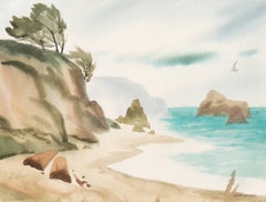 Hidden Cove, Big Sur", Californie, Société des artistes de l'Ouest, Who Was Who